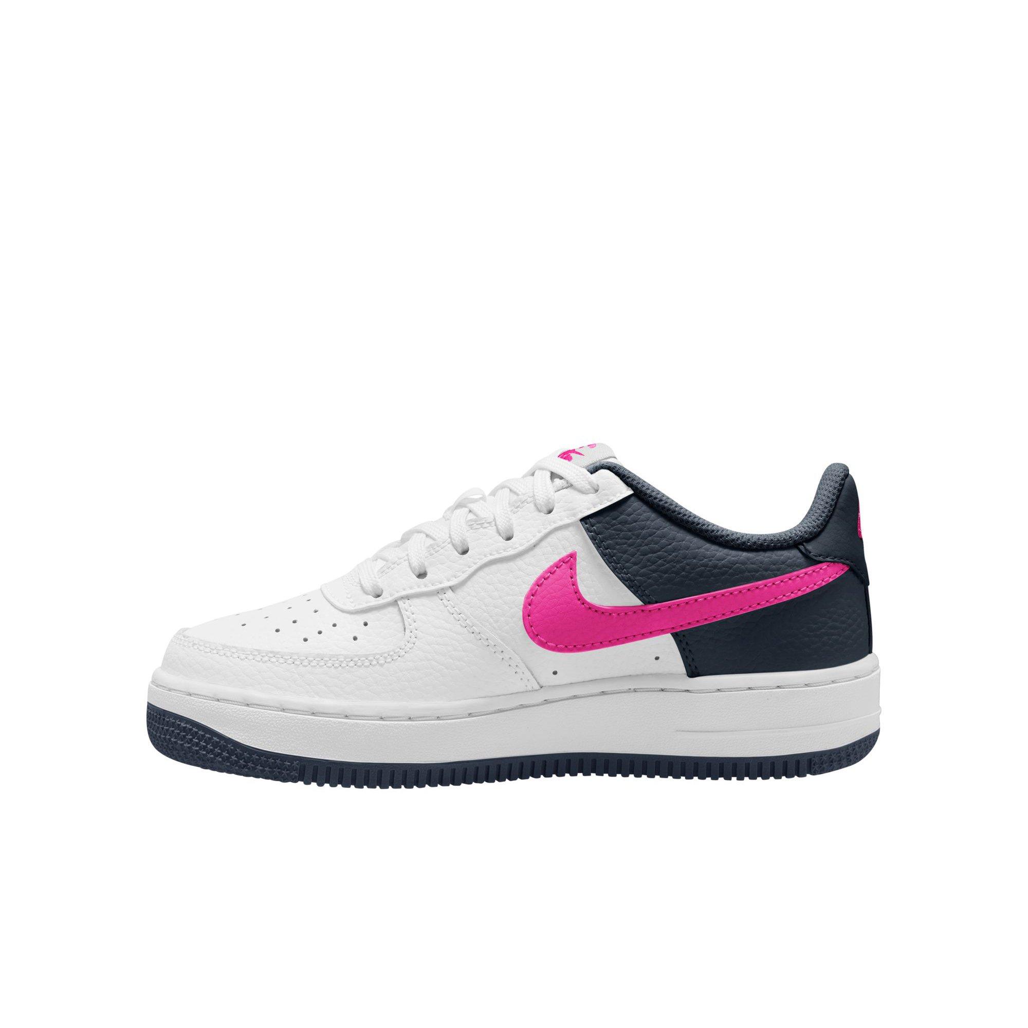 Nike Air Force 1 "White/Berry" Grade School Girls' Shoe - WHITE/PINK Thumbnail View 11
