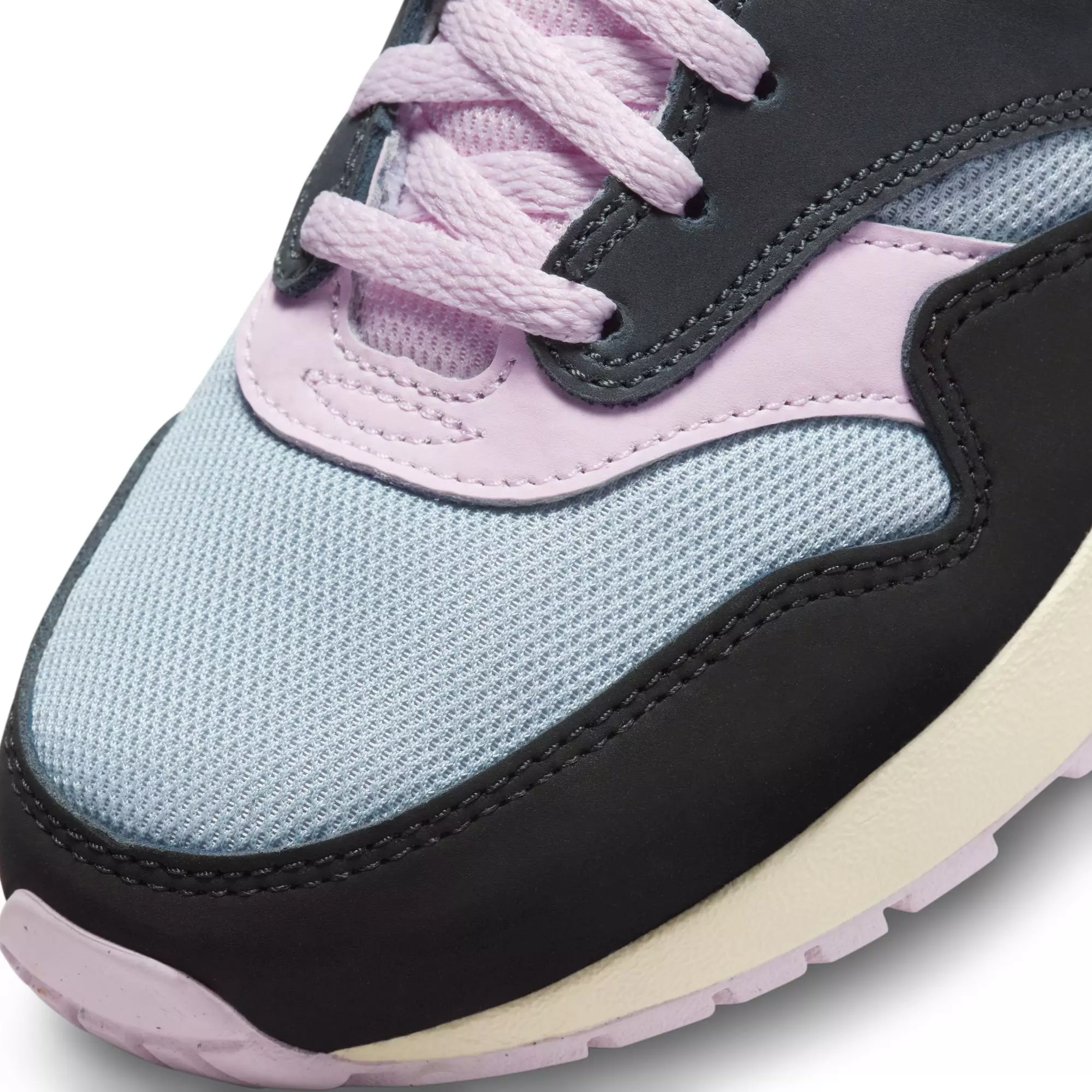 Nike Air Max 1 "Black/Summit White/Anthracite/Pink Foam" Grade School Girls' Shoe - BLACK/WHITE/PINK