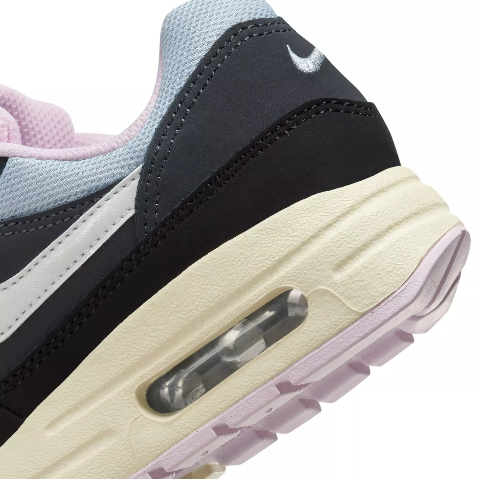Nike Air Max 1 "Black/Summit White/Anthracite/Pink Foam" Grade School Girls' Shoe - BLACK/WHITE/PINK