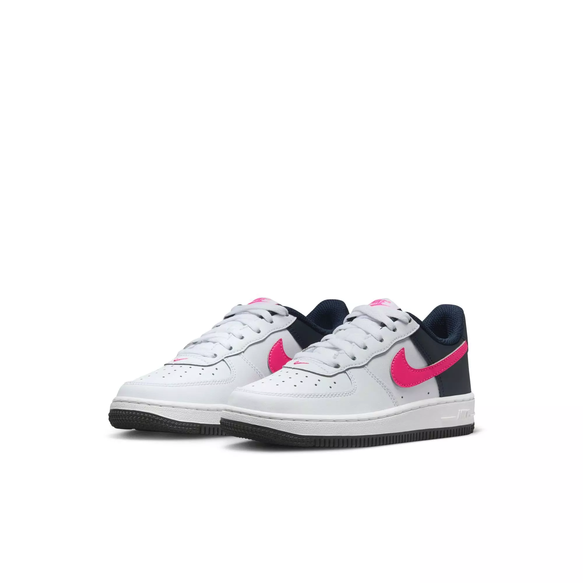 Nike Air Force 1 "White/Fierce Pink/Dark Obsidian" Preschool Girls' Shoe - WHITE/PINK