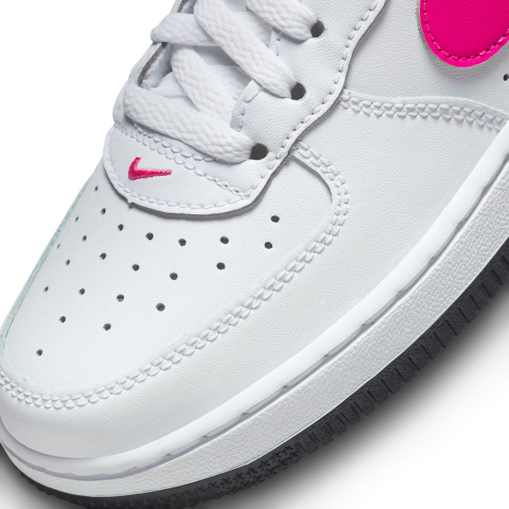 Nike Air Force 1 "White/Fierce Pink/Dark Obsidian" Preschool Girls' Shoe - WHITE/PINK Thumbnail View 9