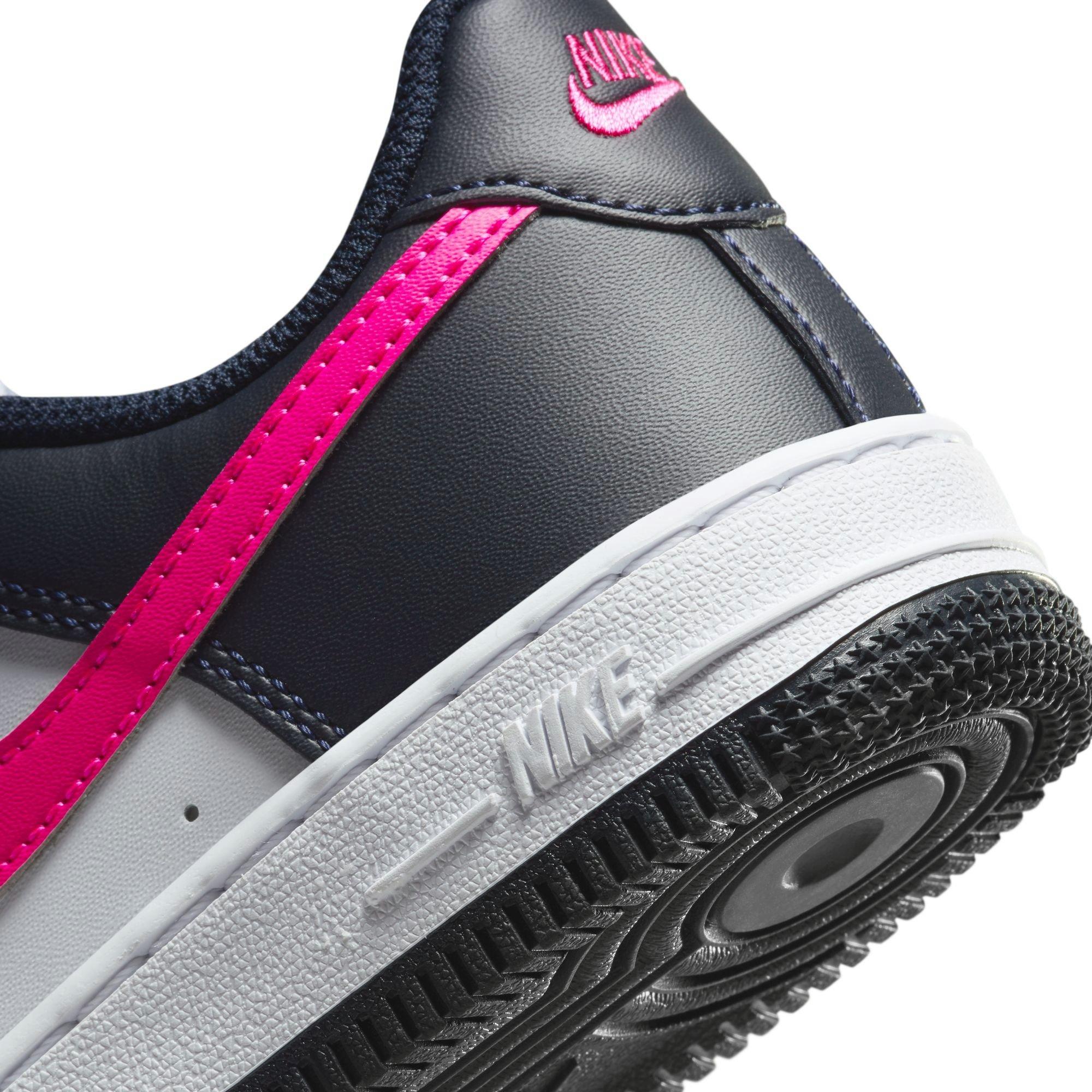 Nike Air Force 1 "White/Fierce Pink/Dark Obsidian" Preschool Girls' Shoe - WHITE/PINK Thumbnail View 10