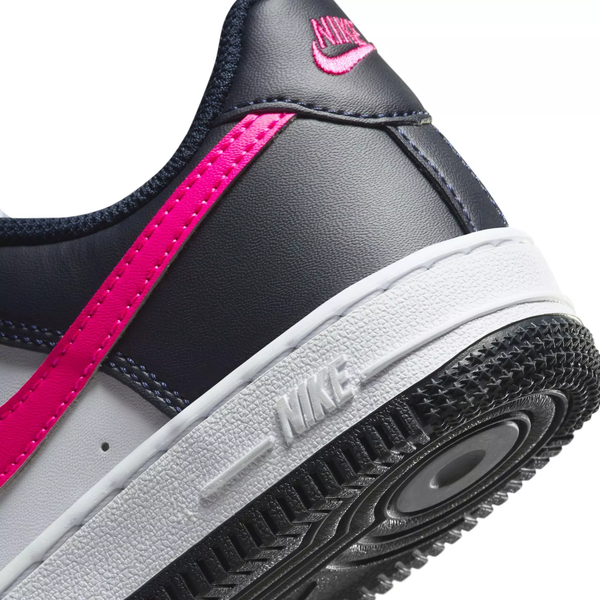 Nike Air Force 1 "White/Fierce Pink/Dark Obsidian" Preschool Girls' Shoe - WHITE/PINK