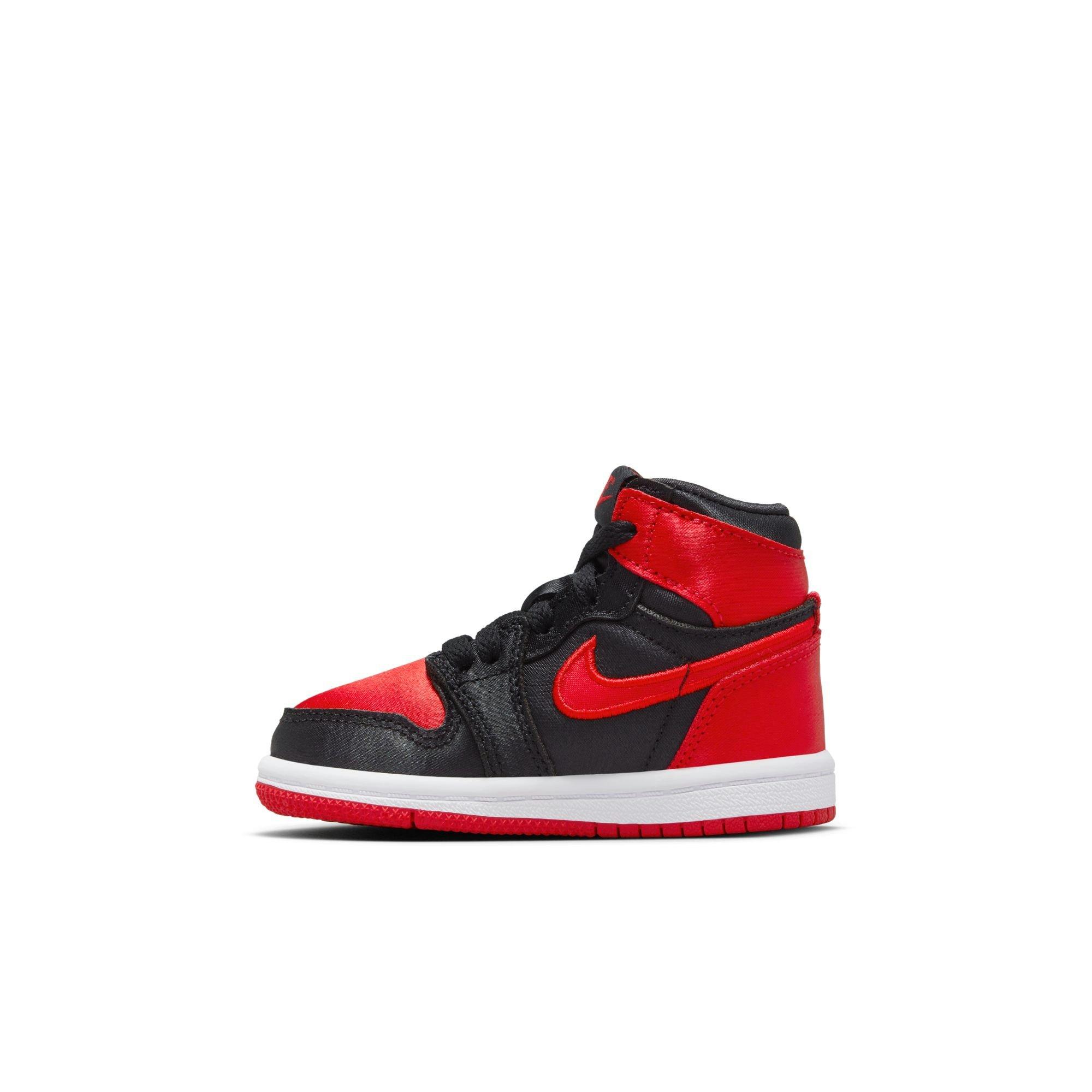 Jordan 1 Retro High OG Satin Bred Toddler Girls' Shoe - Hibbett | City  Gear