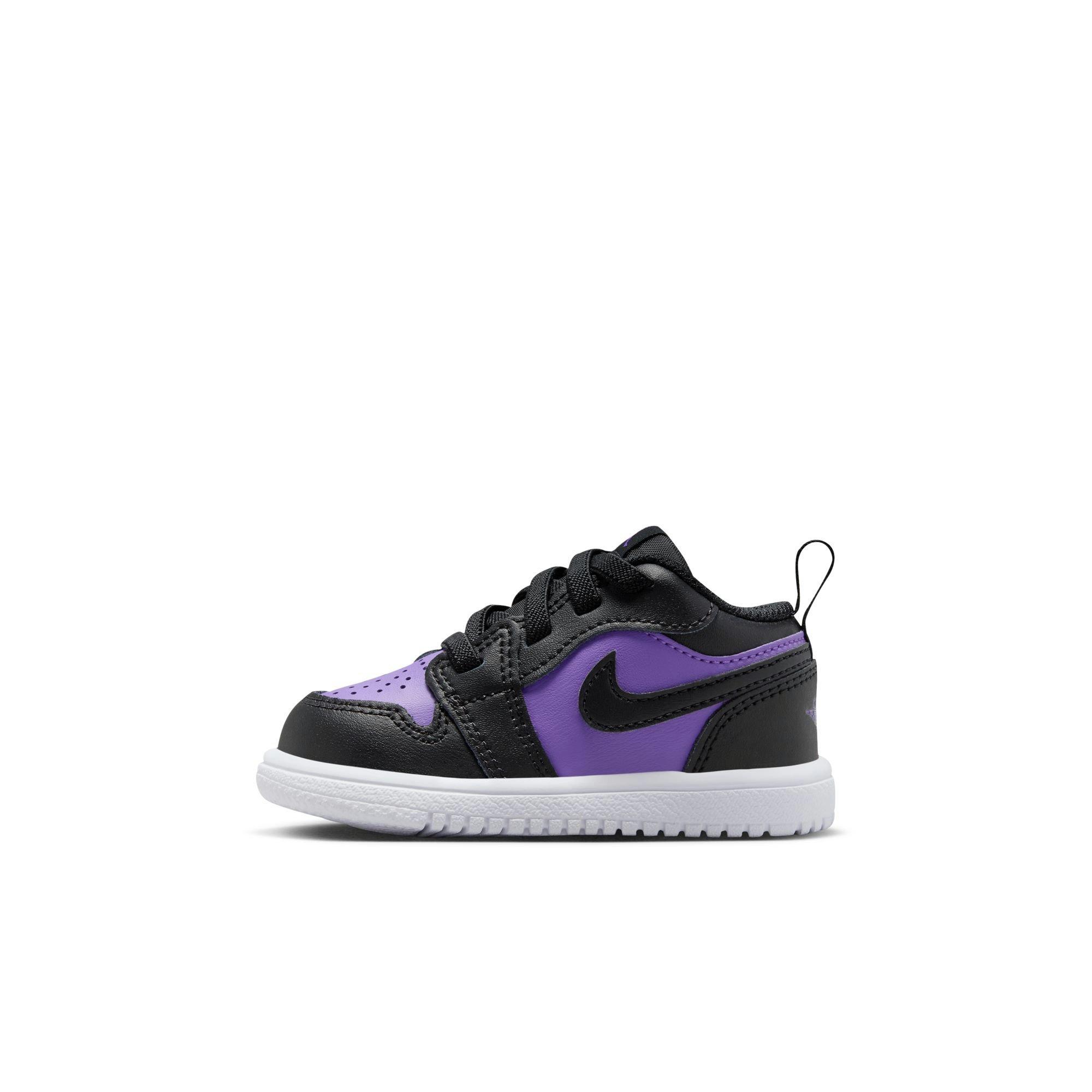 Jordan 1 Low Alt "Purple Venom/Black/White" Toddler Girls' Shoe - BLACK/PURPLE Thumbnail View 3
