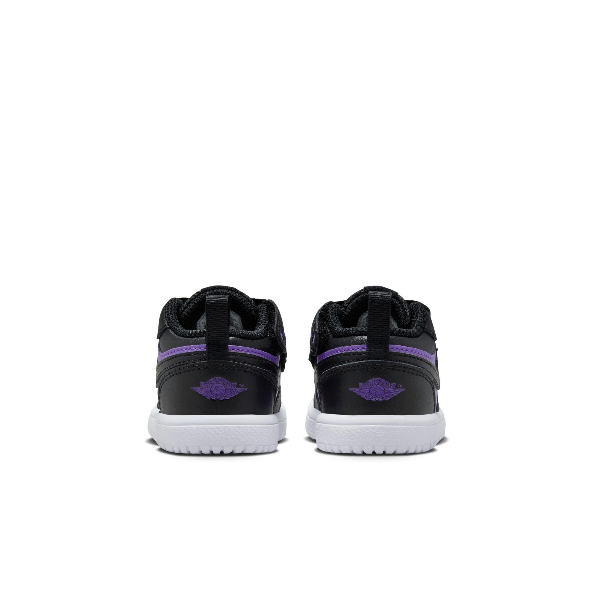 Jordan 1 Low Alt "Purple Venom/Black/White" Toddler Girls' Shoe - BLACK/PURPLE Thumbnail View 6