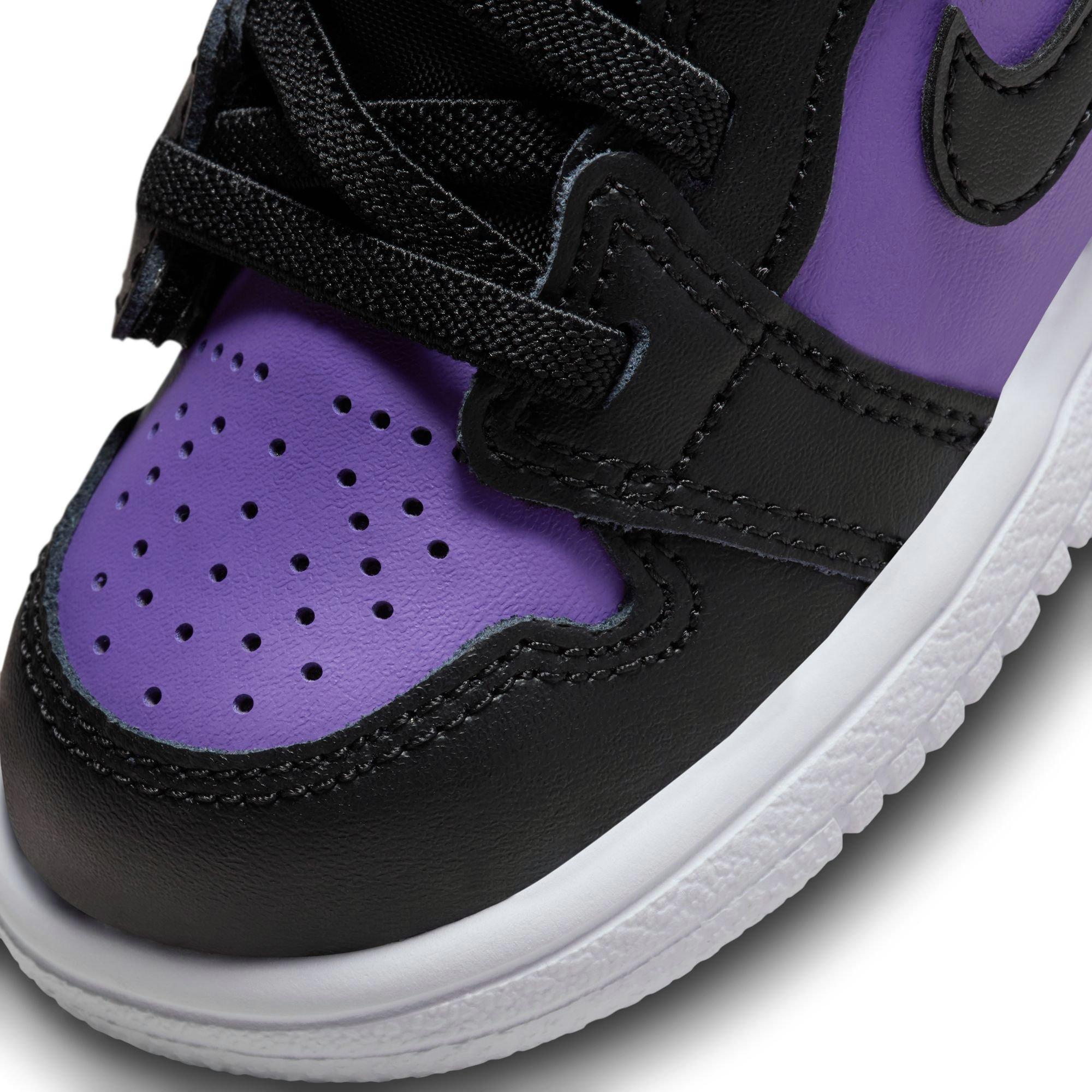 Jordan 1 Low Alt "Purple Venom/Black/White" Toddler Girls' Shoe - BLACK/PURPLE Thumbnail View 9