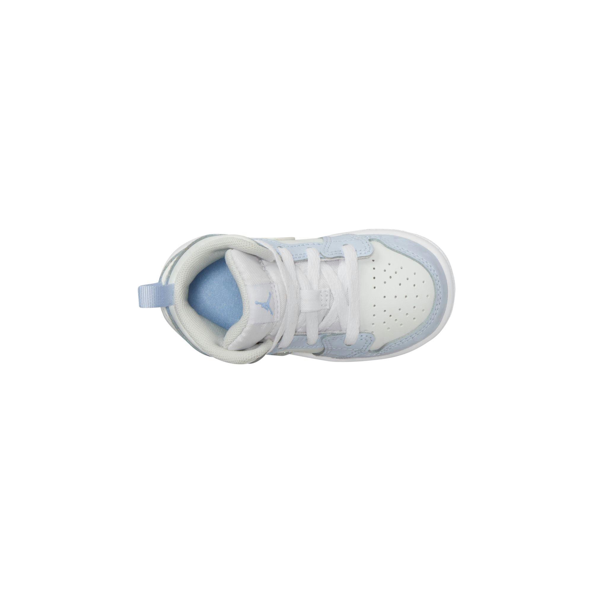 Jordan 1 Mid "Frozen" Toddler Girls' Shoe - WHITE/BLUE Thumbnail View 8