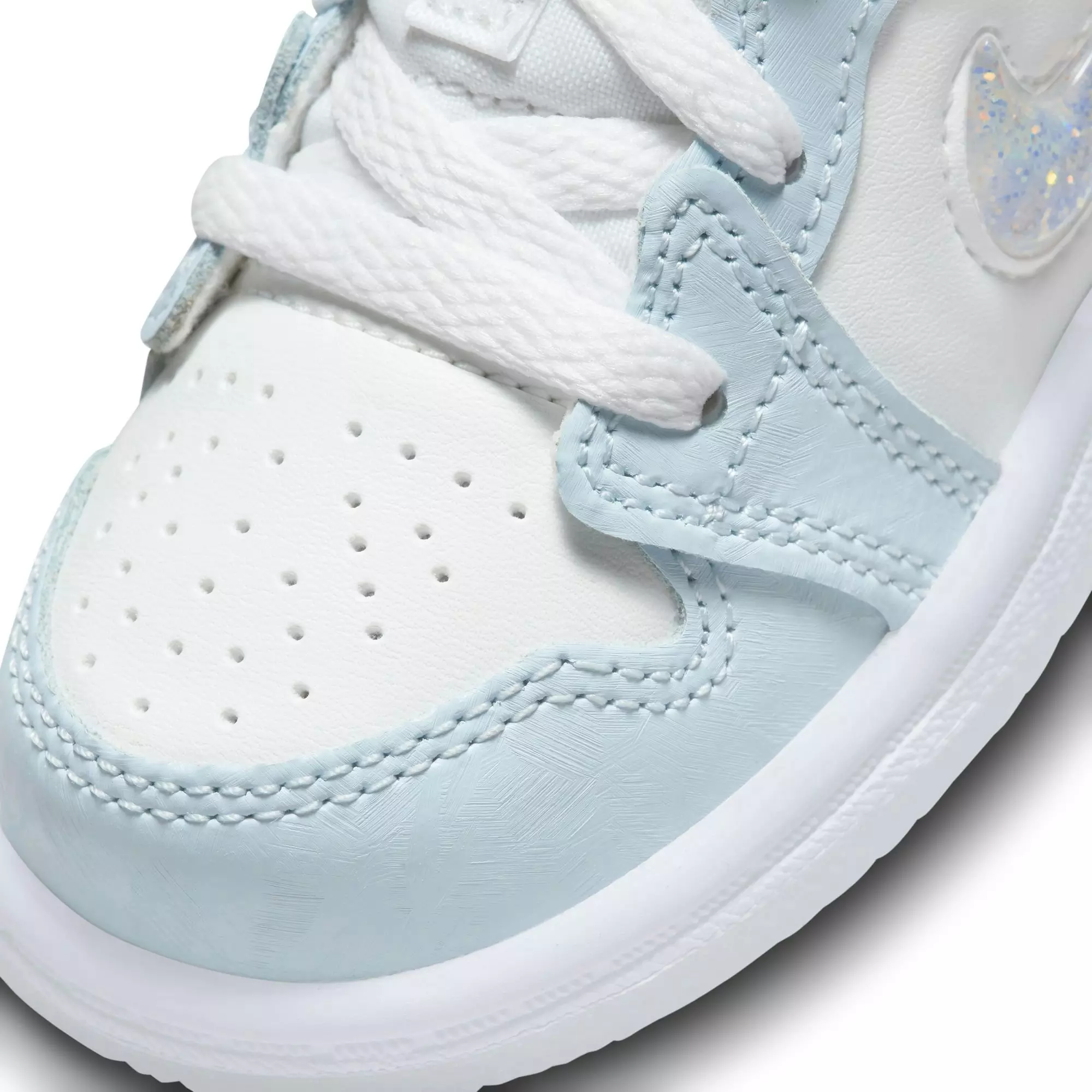 Jordan 1 Mid "Frozen" Toddler Girls' Shoe - WHITE/BLUE