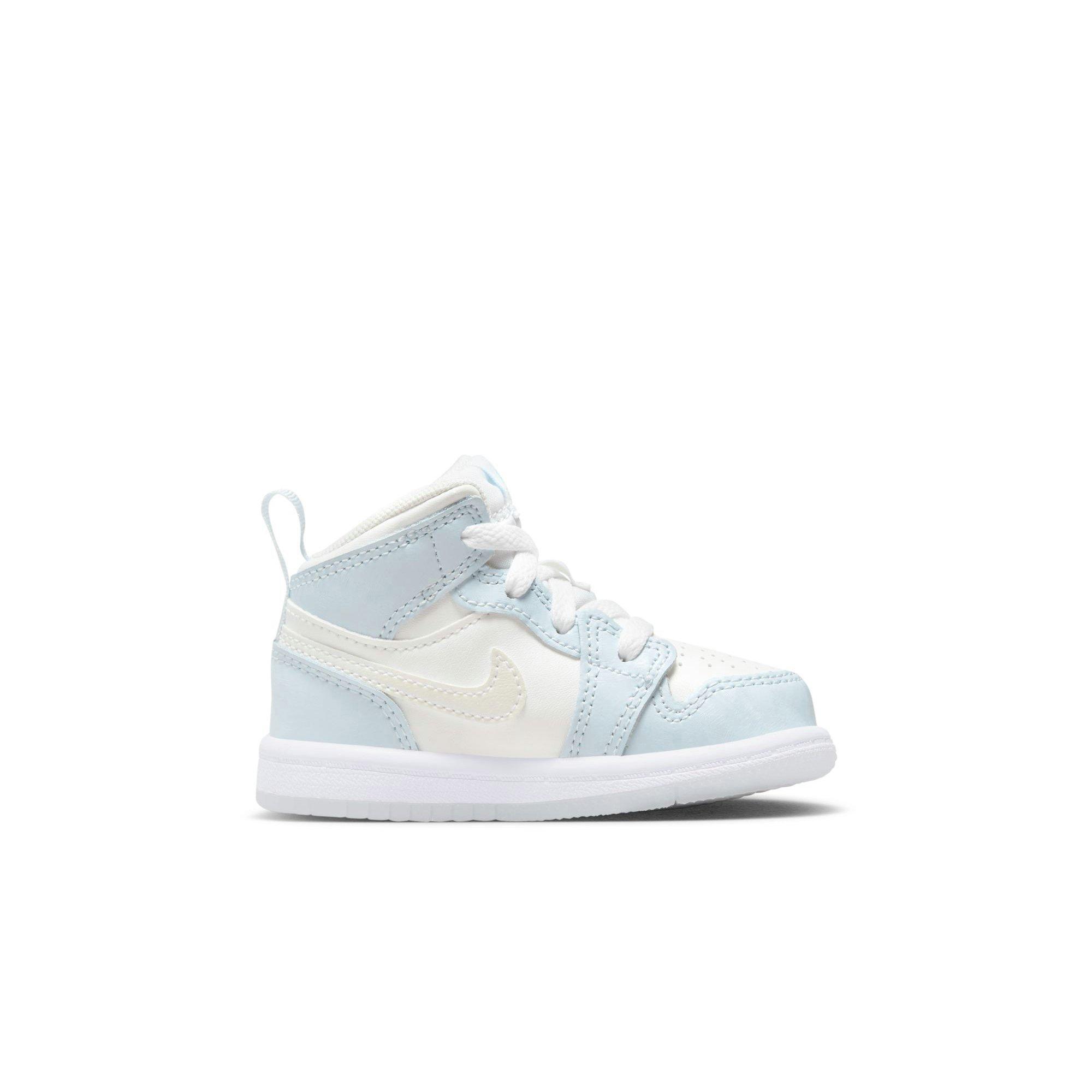 Jordan 1 Mid "Frozen" Toddler Girls' Shoe - WHITE/BLUE Thumbnail View 2