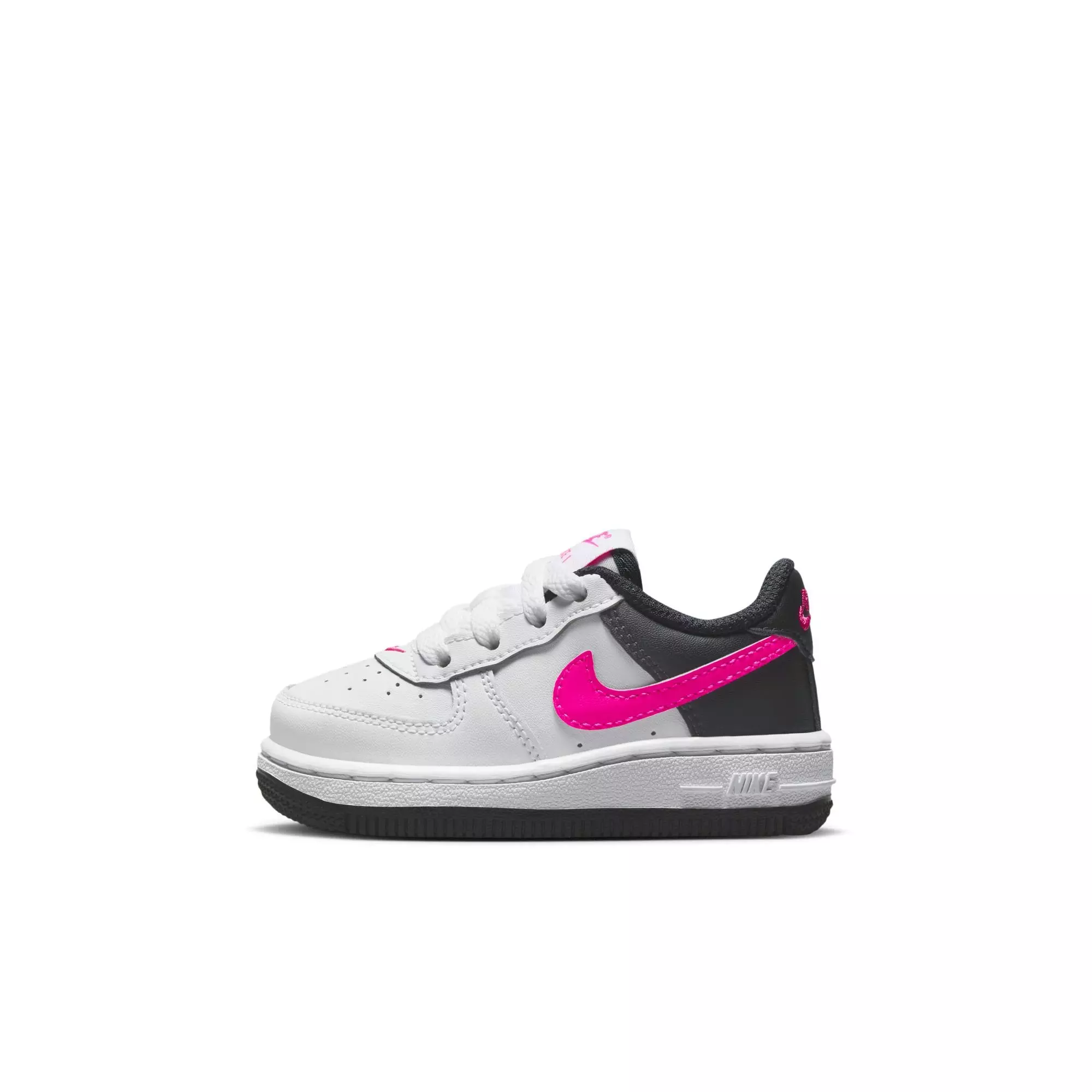 Nike Air Force 1 "White/Fierce Pink/Dark Obisdian" Toddler Girls' Shoe - WHITE/PINK