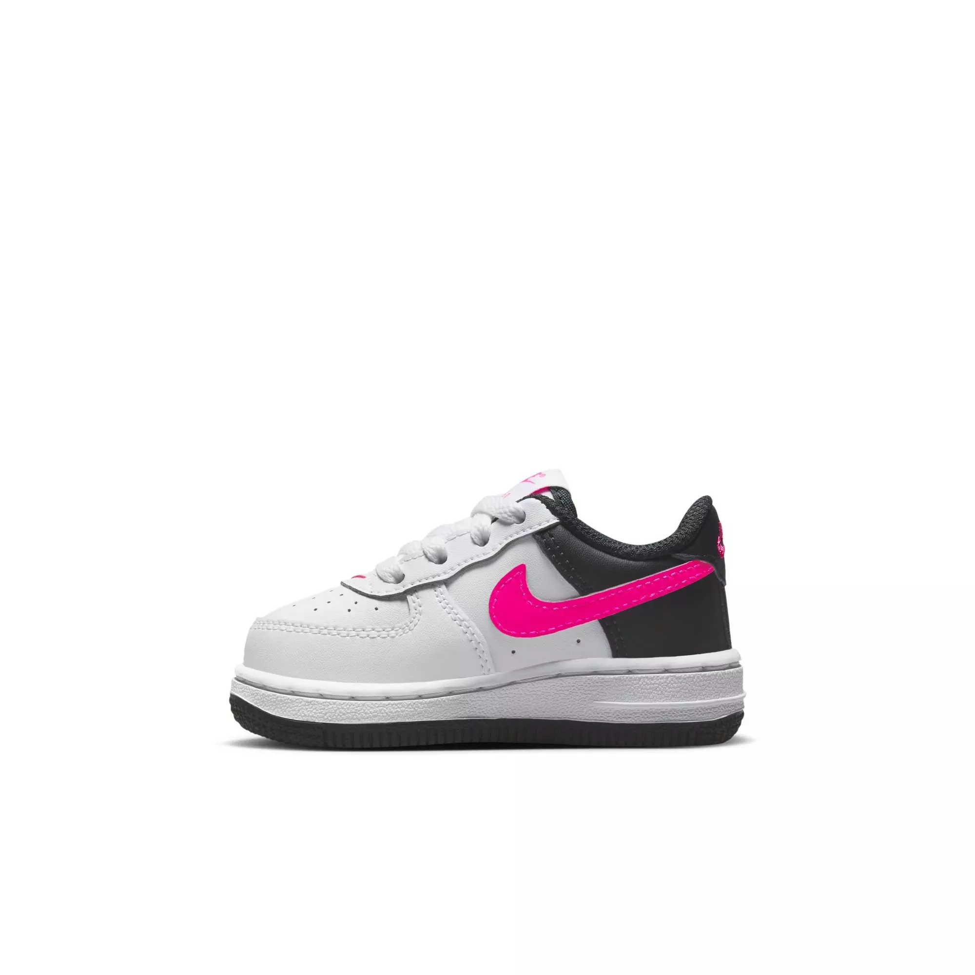 Nike Air Force 1 "White/Fierce Pink/Dark Obisdian" Toddler Girls' Shoe - WHITE/PINK