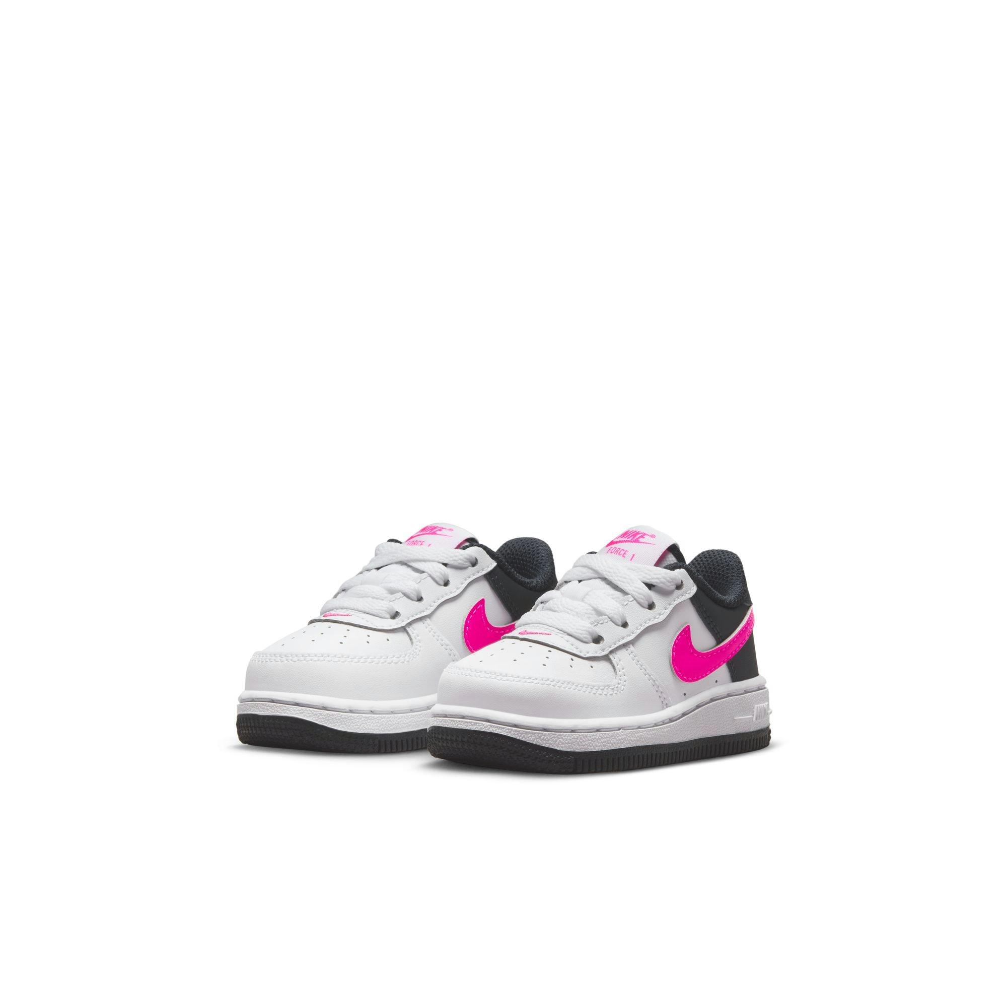 Nike Air Force 1 "White/Fierce Pink/Dark Obisdian" Toddler Girls' Shoe - WHITE/PINK Thumbnail View 5