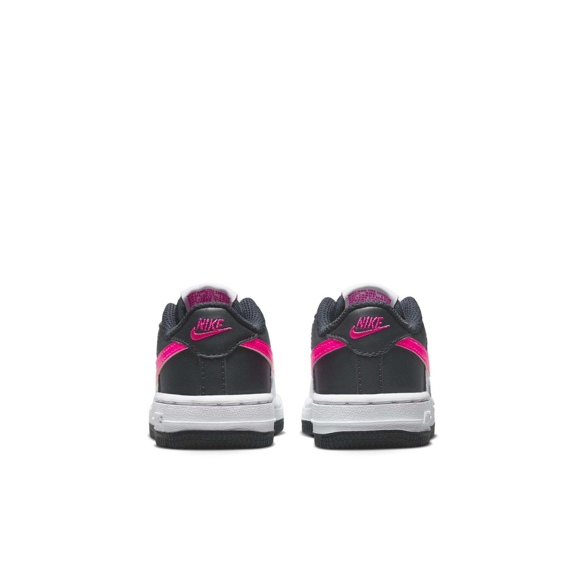 Nike Air Force 1 "White/Fierce Pink/Dark Obisdian" Toddler Girls' Shoe - WHITE/PINK Thumbnail View 6