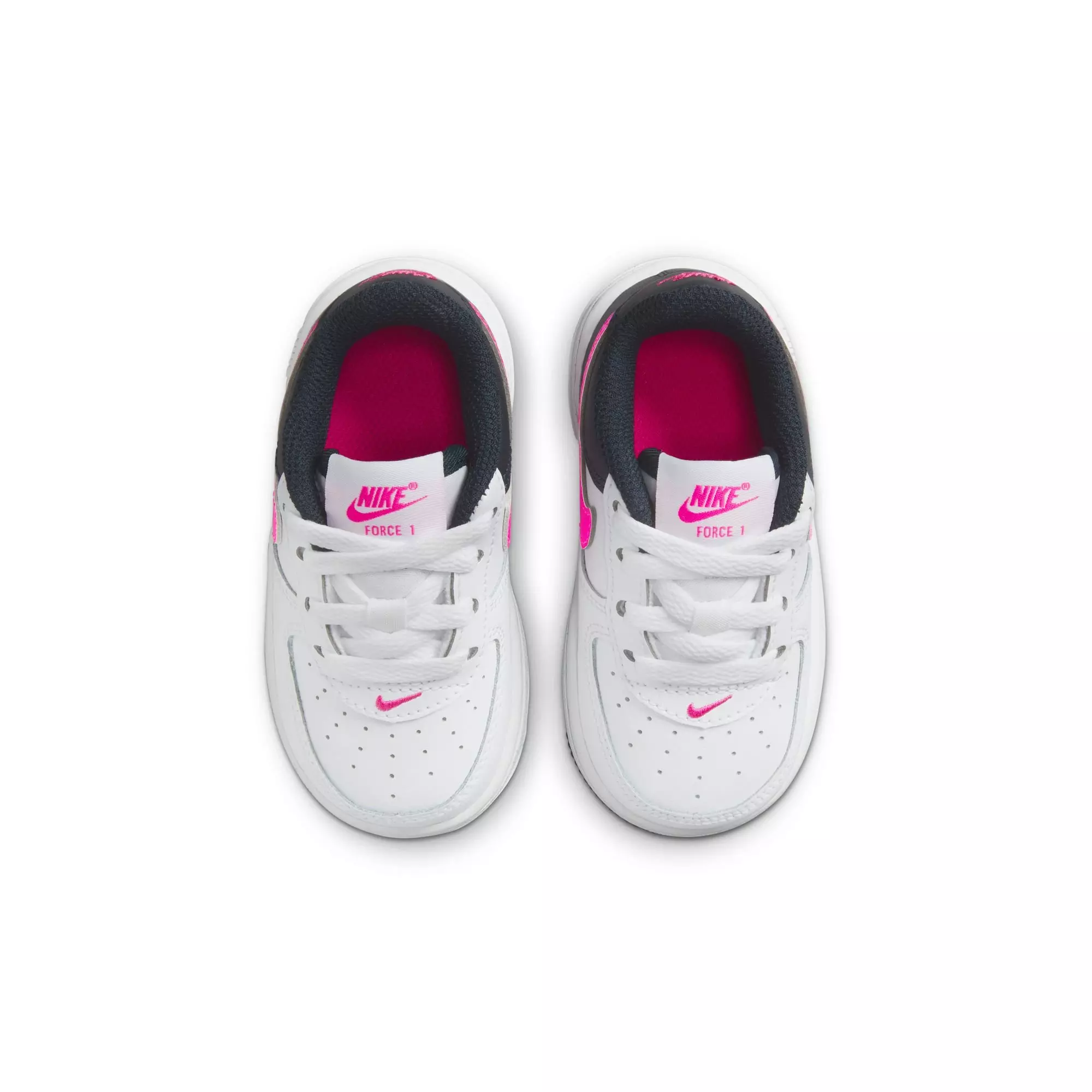 Nike Air Force 1 "White/Fierce Pink/Dark Obisdian" Toddler Girls' Shoe - WHITE/PINK