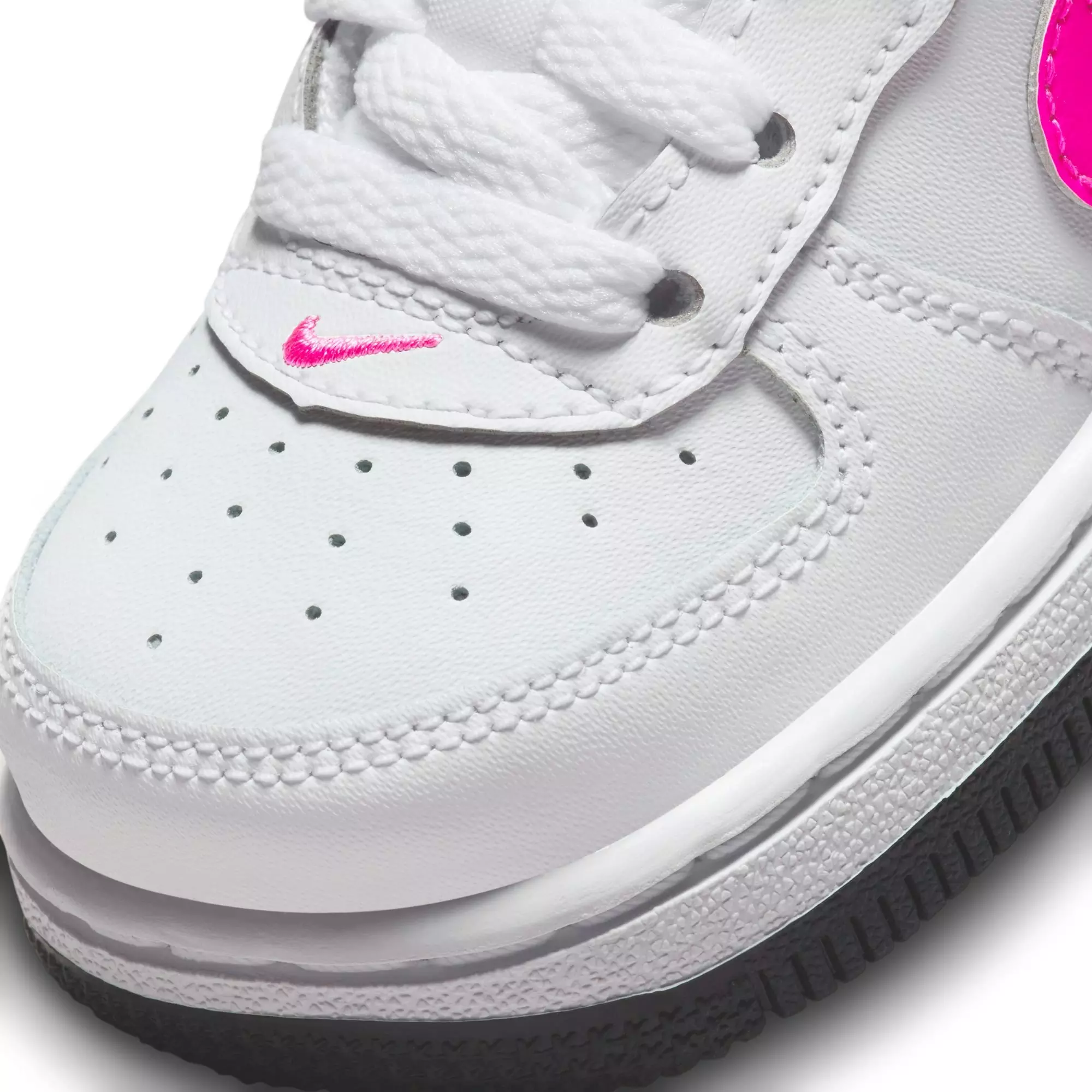Nike Air Force 1 "White/Fierce Pink/Dark Obisdian" Toddler Girls' Shoe - WHITE/PINK
