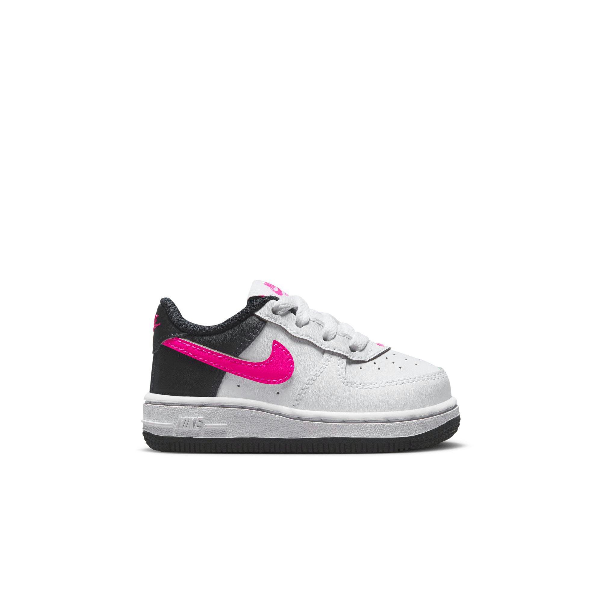 Nike Air Force 1 "White/Fierce Pink/Dark Obisdian" Toddler Girls' Shoe - WHITE/PINK Thumbnail View 1