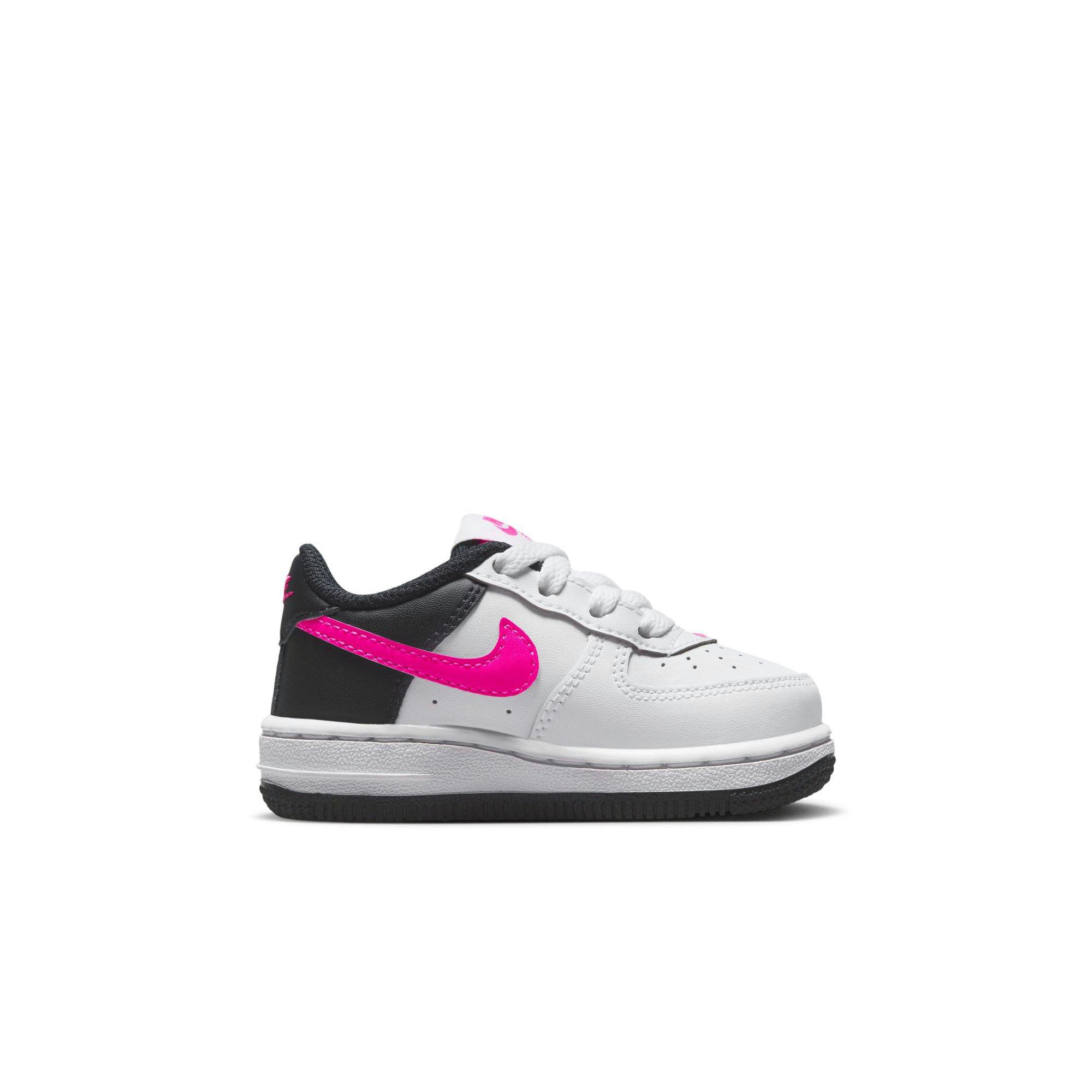 Nike Air Force 1 "White/Fierce Pink/Dark Obisdian" Toddler Girls' Shoe - WHITE/PINK Thumbnail View 2