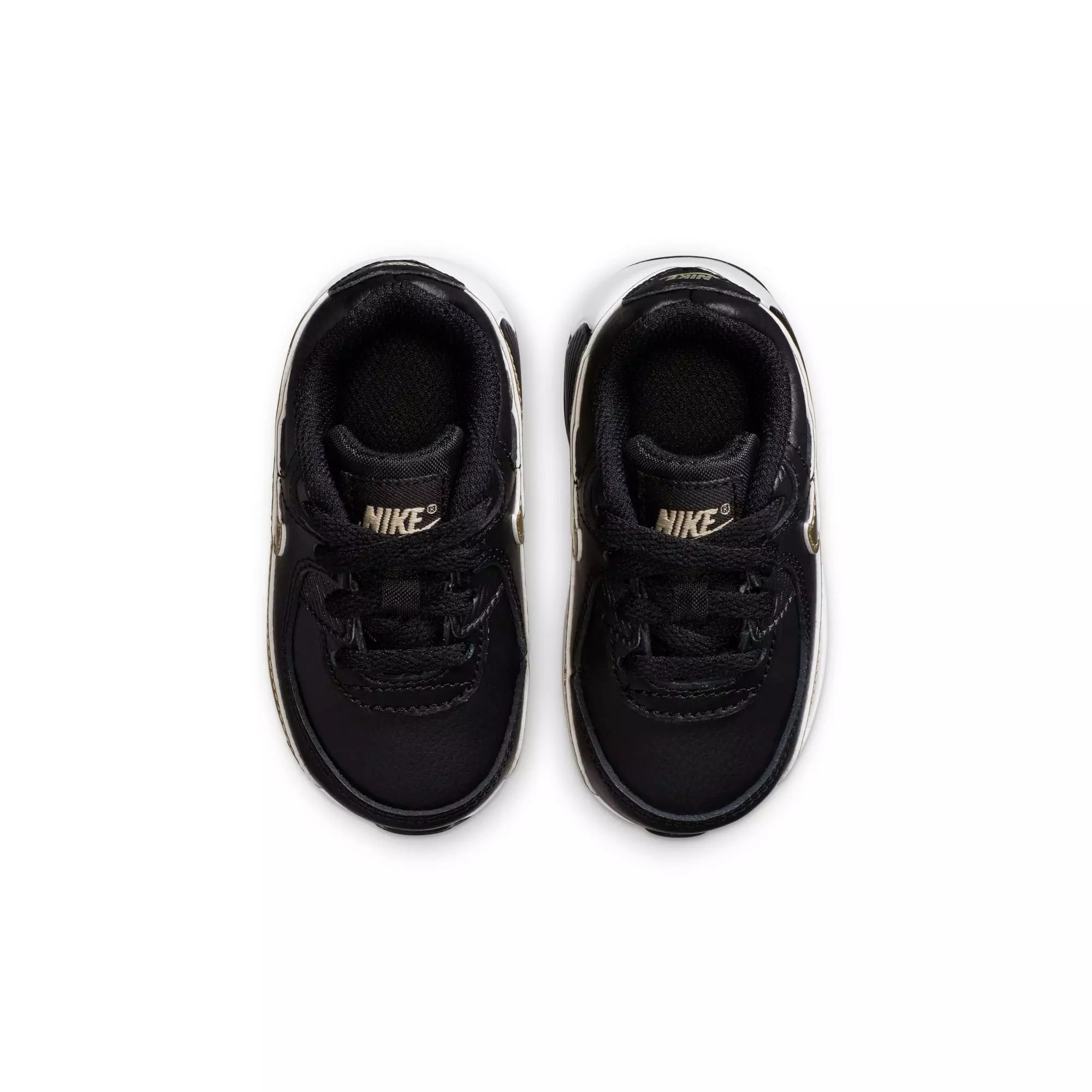 Nike Air Max 90 LTR "Black/Metallic Gold Star/White" Toddler Kids' Shoe - BLACK/GOLD