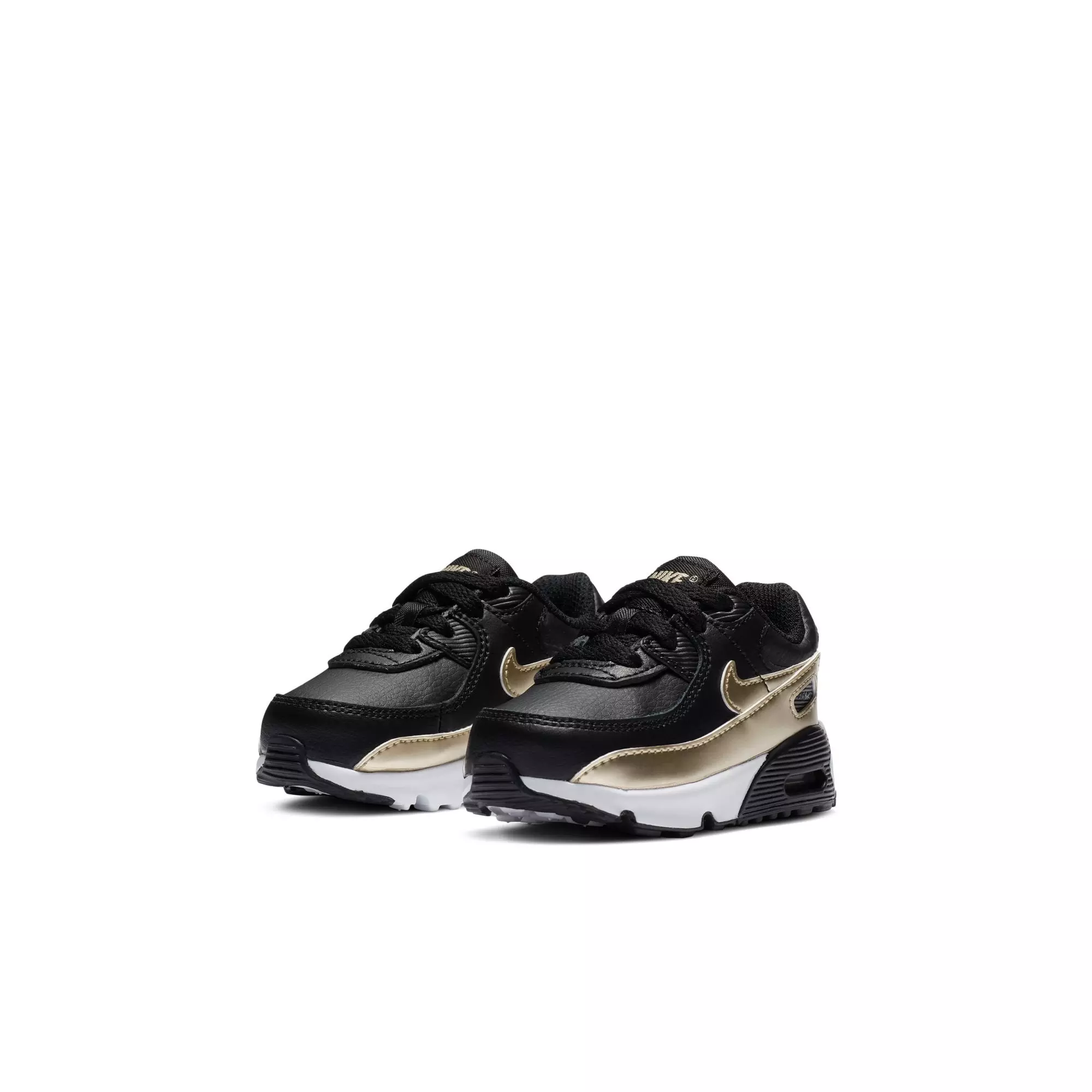 Nike Air Max 90 LTR "Black/Metallic Gold Star/White" Toddler Kids' Shoe - BLACK/GOLD