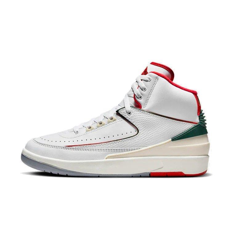 Jordan 2 Retro "Italy" Men's Shoe - WHITE/FIRE RED/FIR Thumbnail View 6