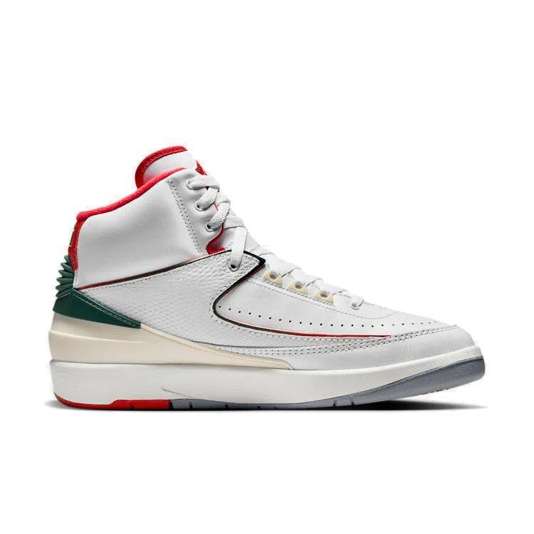 Jordan 2 Retro "Italy" Men's Shoe - WHITE/FIRE RED/FIR Thumbnail View 2