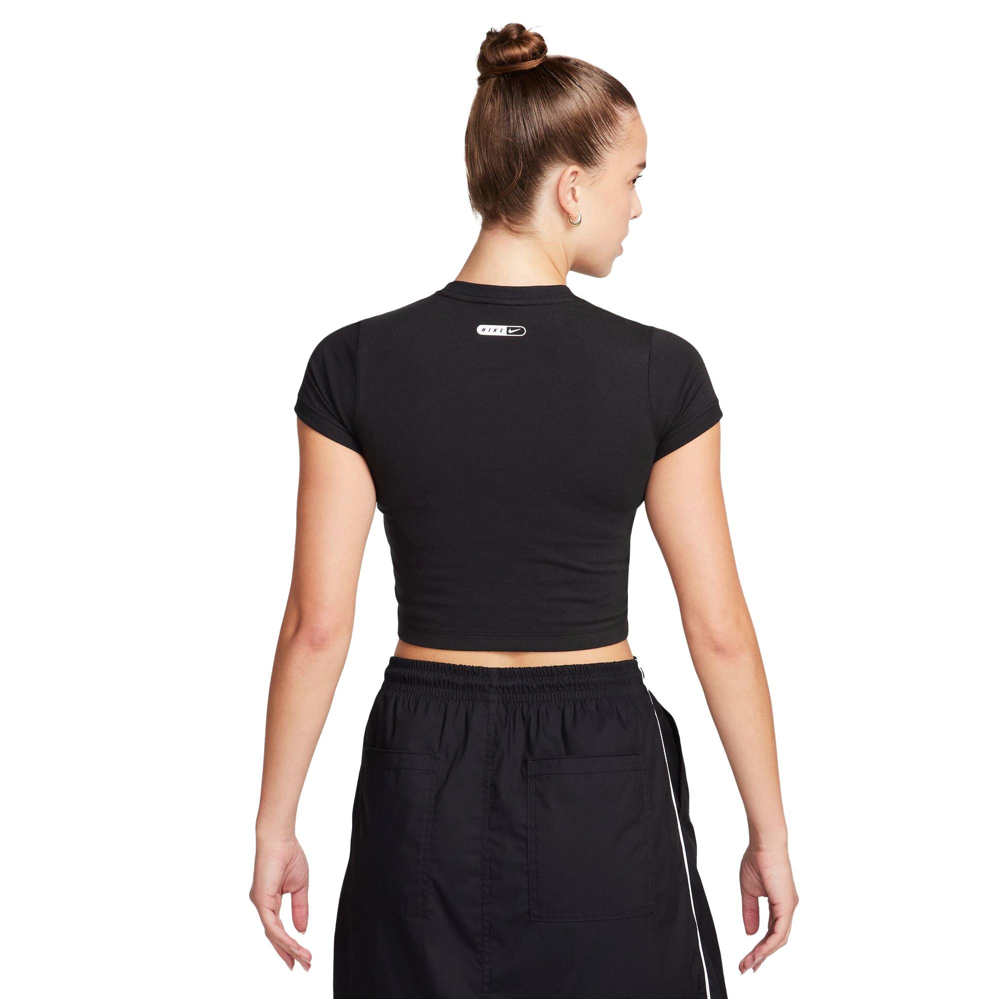 Nike Women's Life Swoosh Baby Tee - Black - BLACK Thumbnail View 2