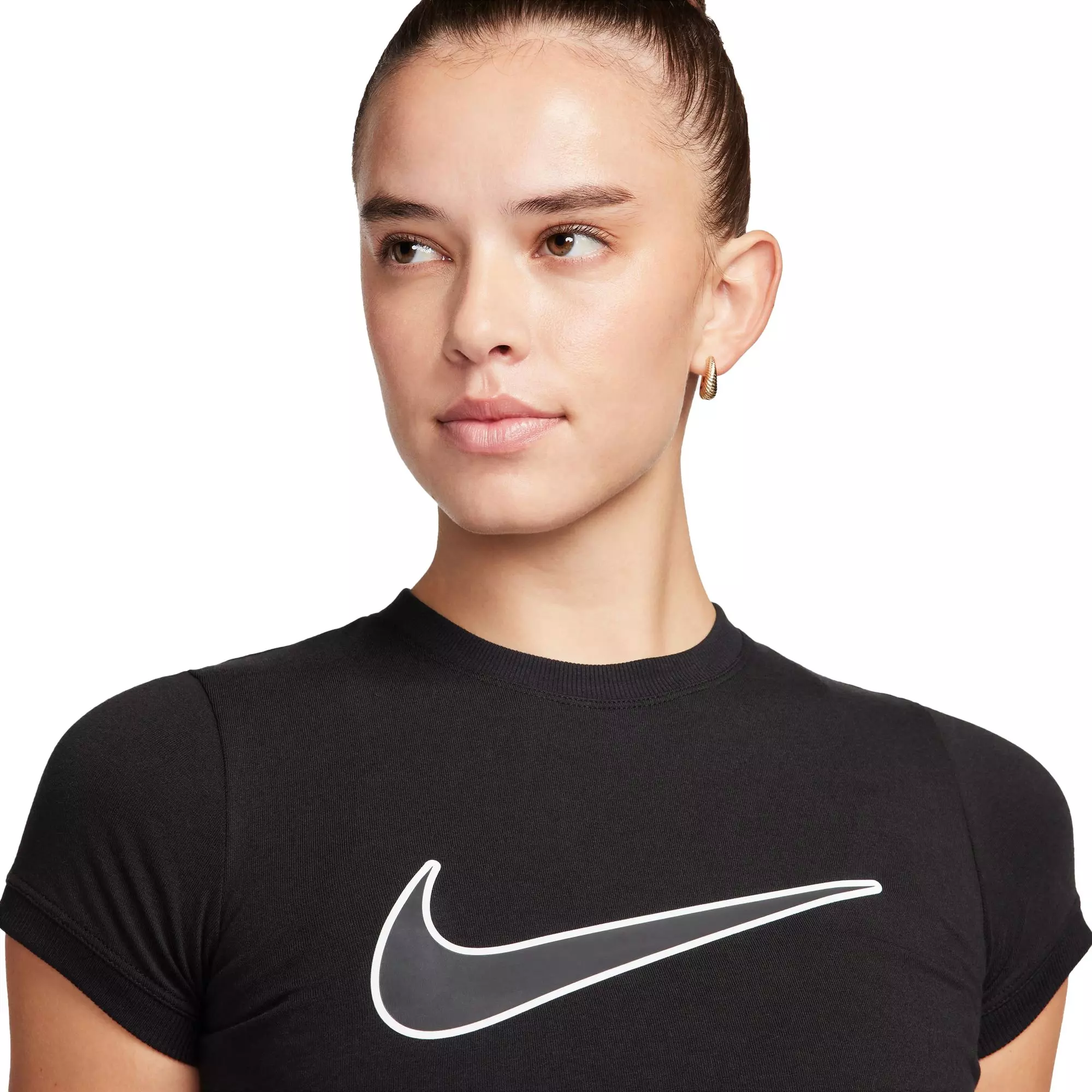 Nike Women's Life Swoosh Baby Tee - Black - BLACK