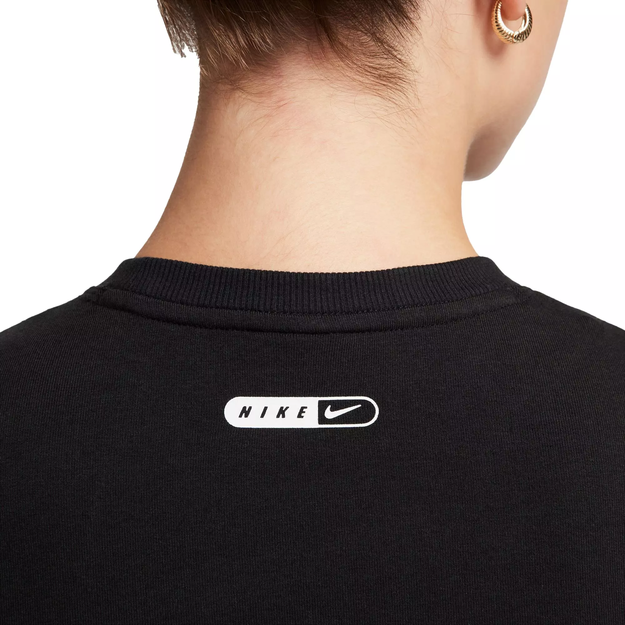 Nike Women's Life Swoosh Baby Tee - Black - BLACK