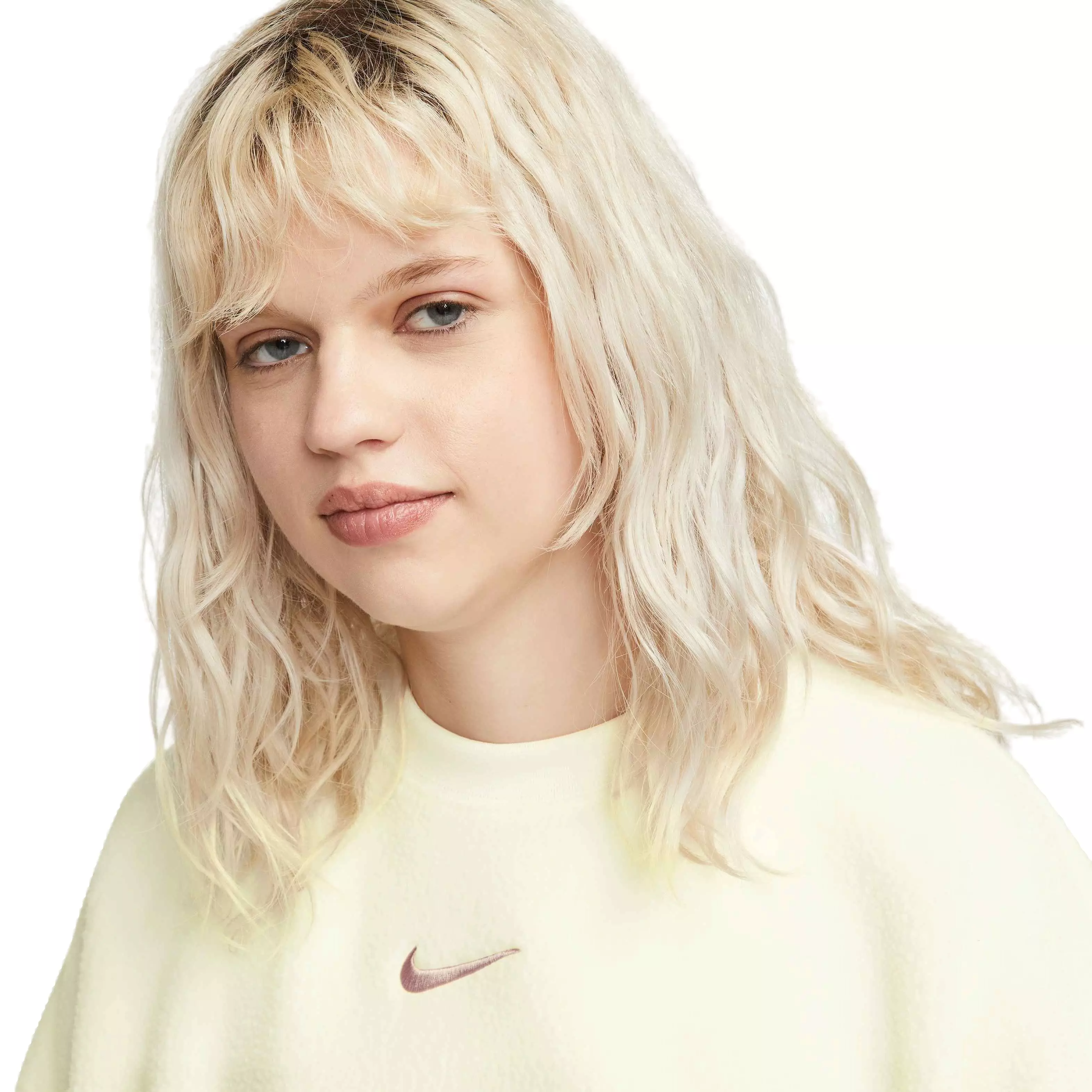 Nike Women's Sportswear Plush Mod Crop Crew Sweatshirt - Sail - SAIL