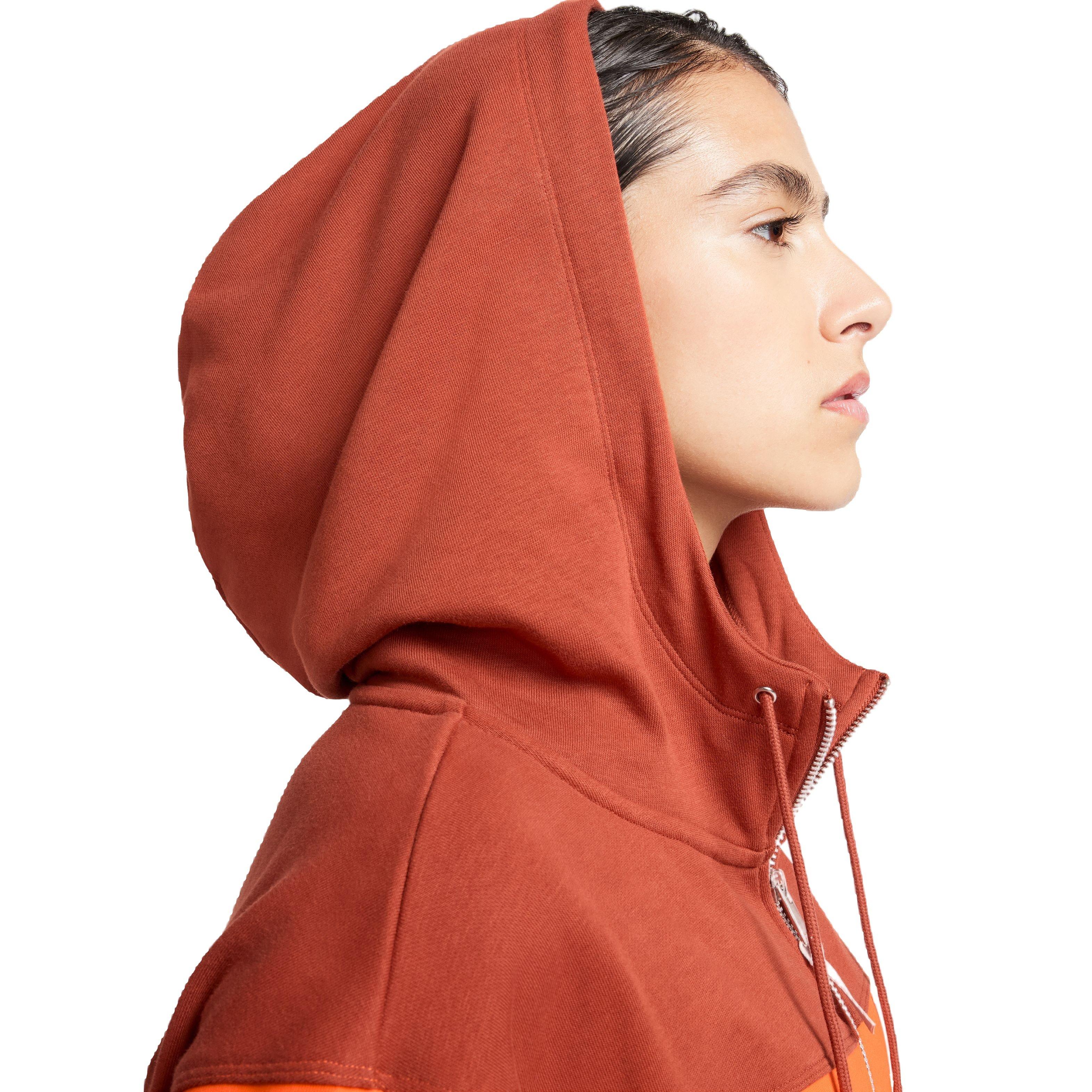Nike Women's Sportswear City Utility Fleece Full-Zip Jacket - ORANGE Thumbnail View 7