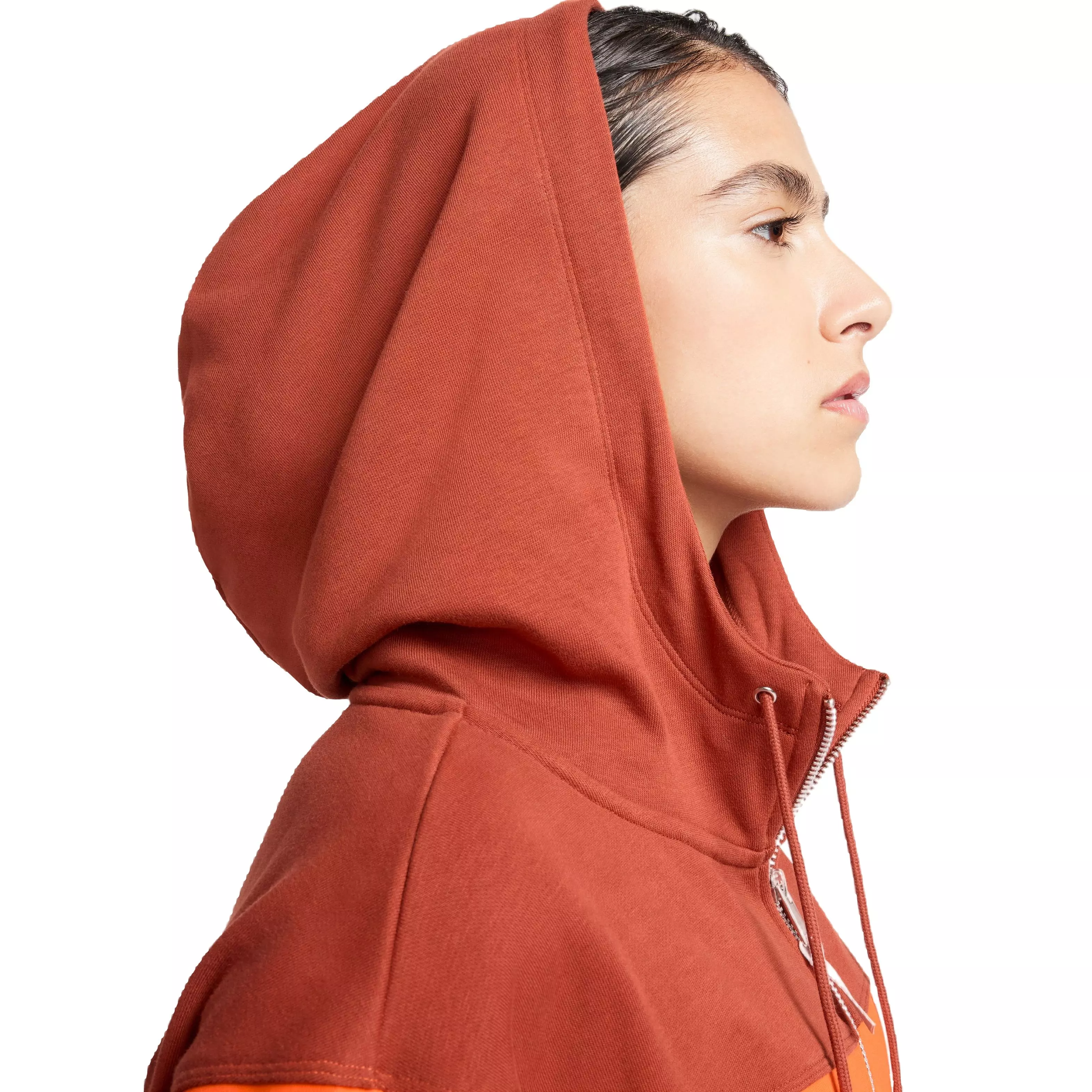 Nike Women's Sportswear City Utility Fleece Full-Zip Jacket - ORANGE