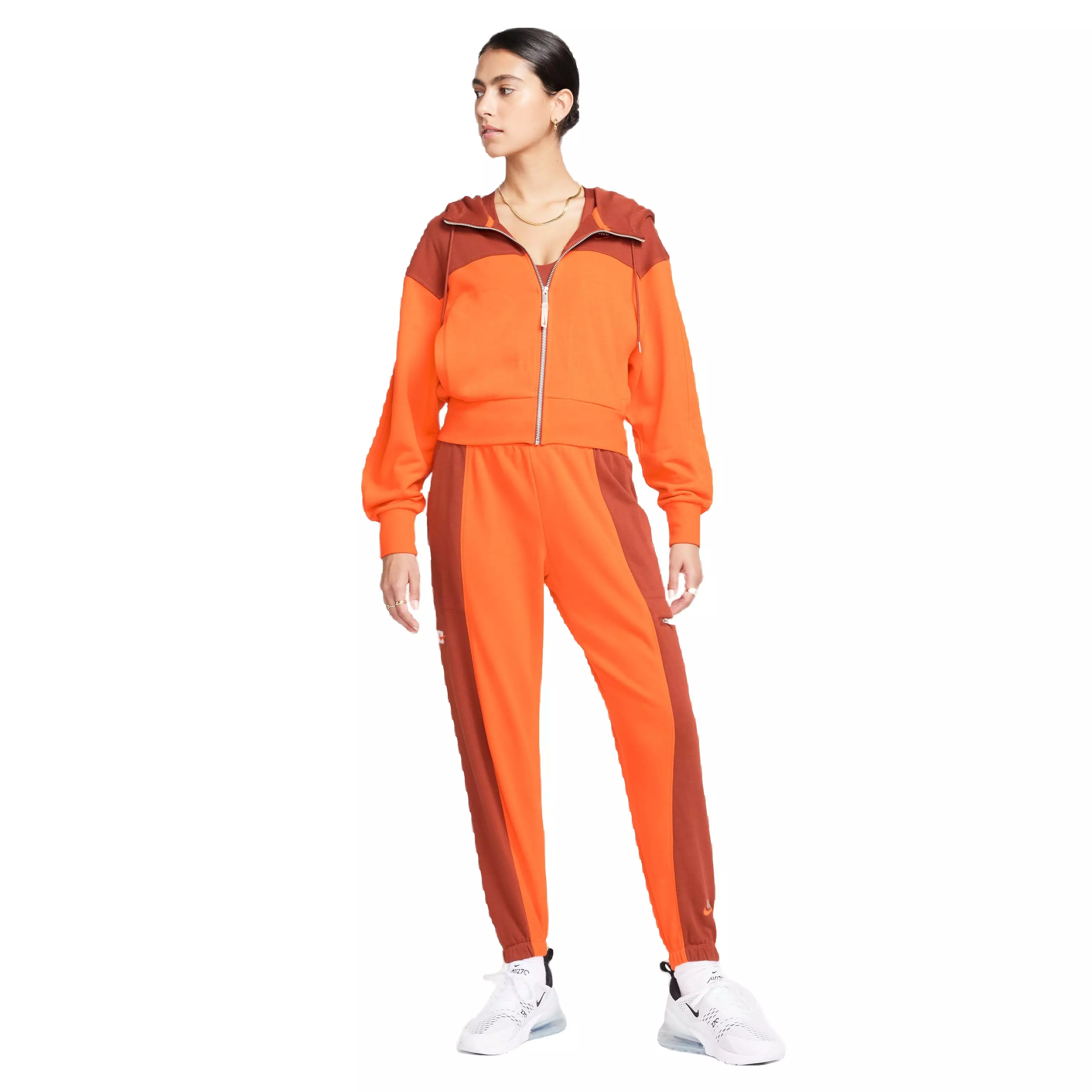 Nike Women's Sportswear City Utility Fleece Full-Zip Jacket - ORANGE