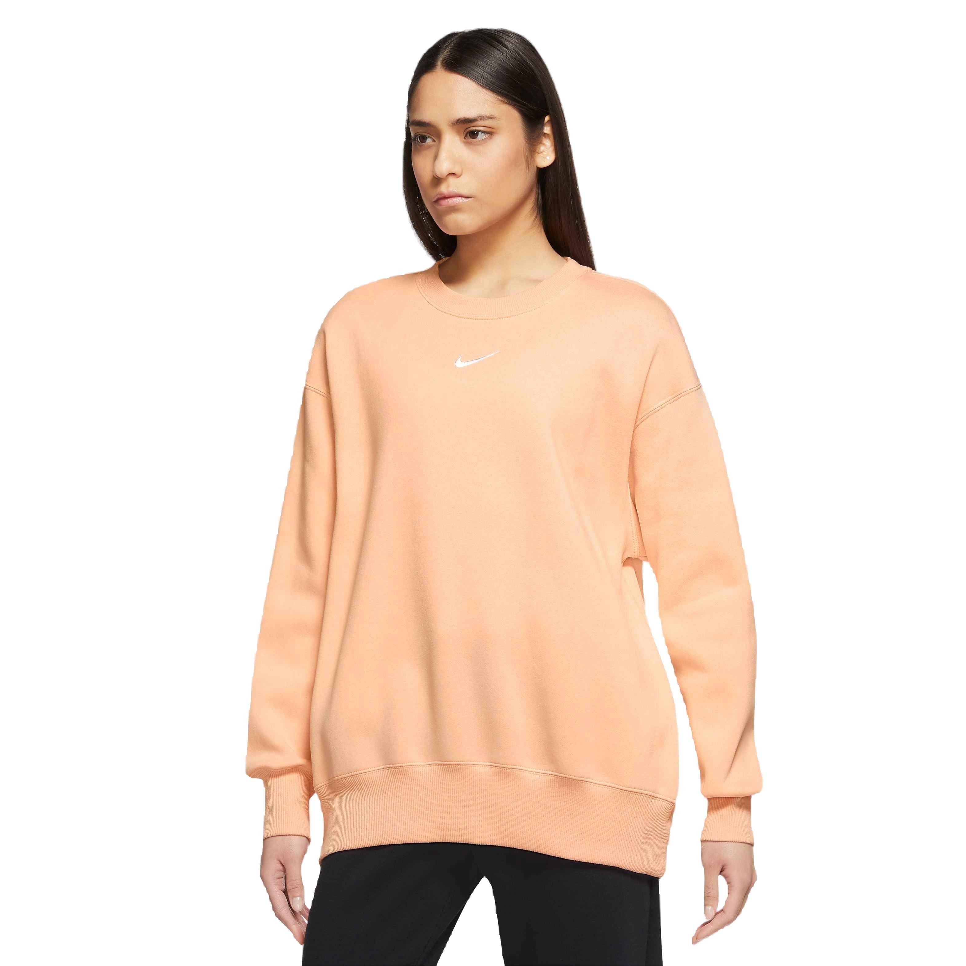 Nike Women's Phoenix Oversized Crew Sweatshirts - Orange Chalk - ORANGE Thumbnail View 1