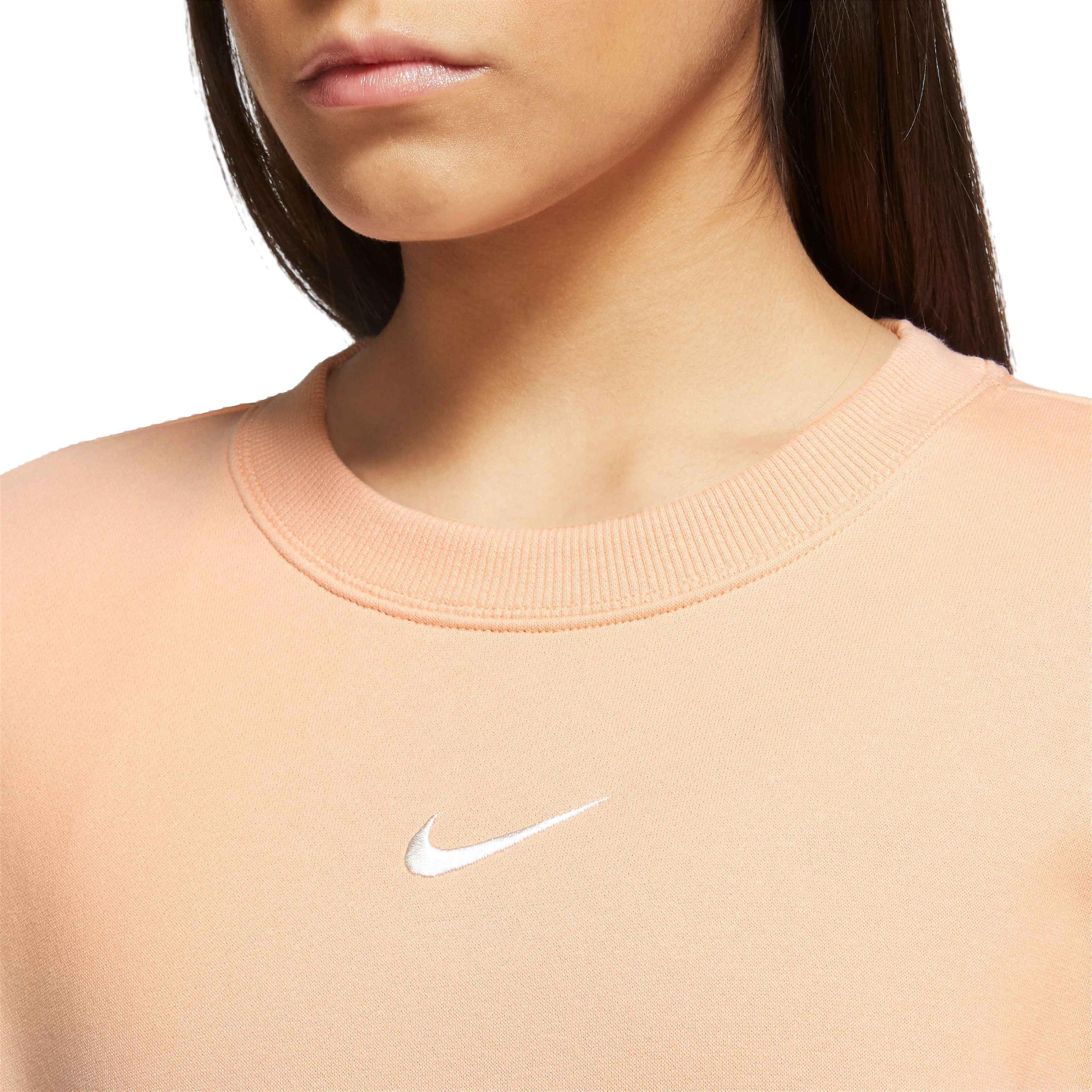 Nike Women's Phoenix Oversized Crew Sweatshirts - Orange Chalk - ORANGE Thumbnail View 3