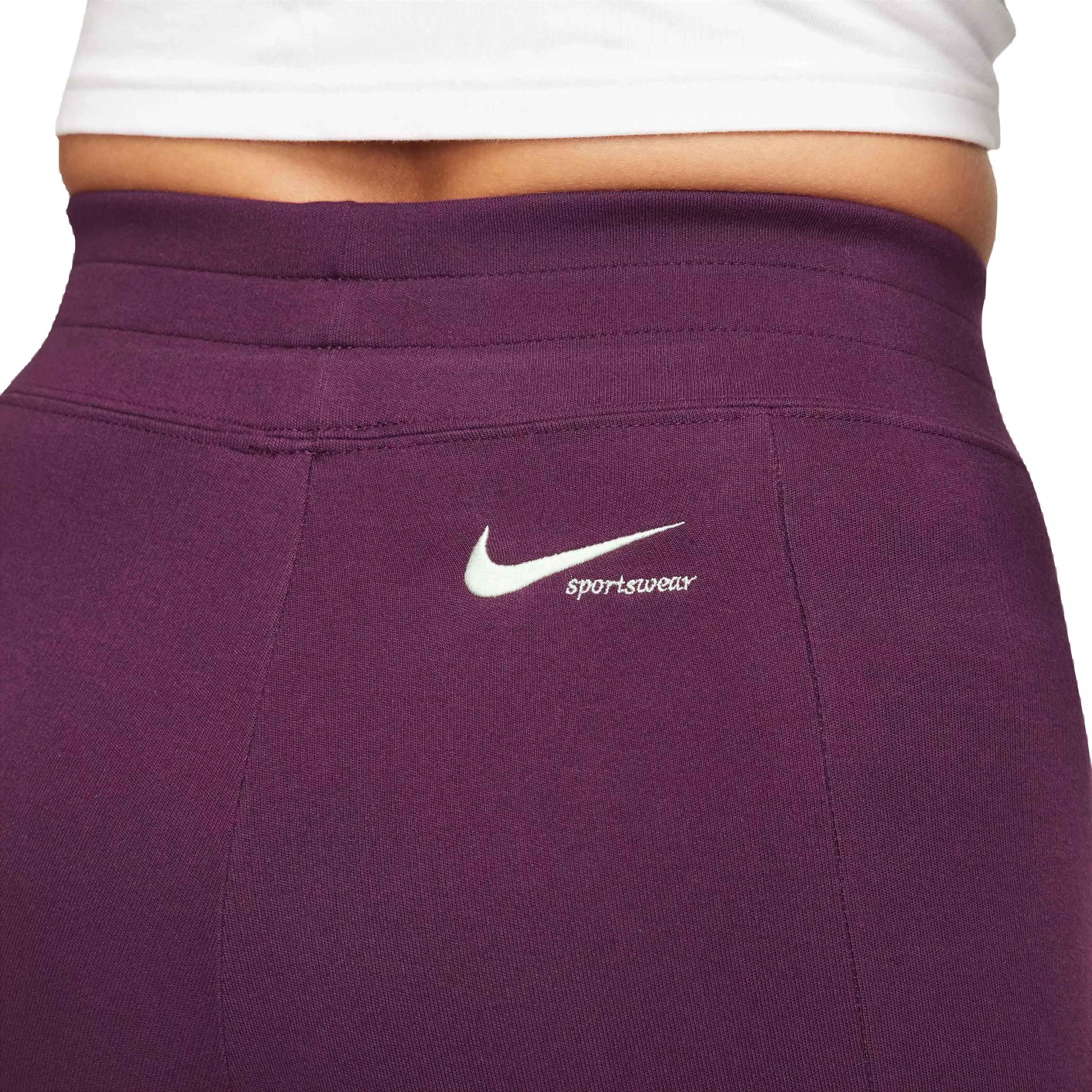 Nike Women's Sportswear Slit Hem Pants - Maroon - MAROON