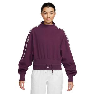 Nike Women's Sportswear Mock Neck Top - Maroon