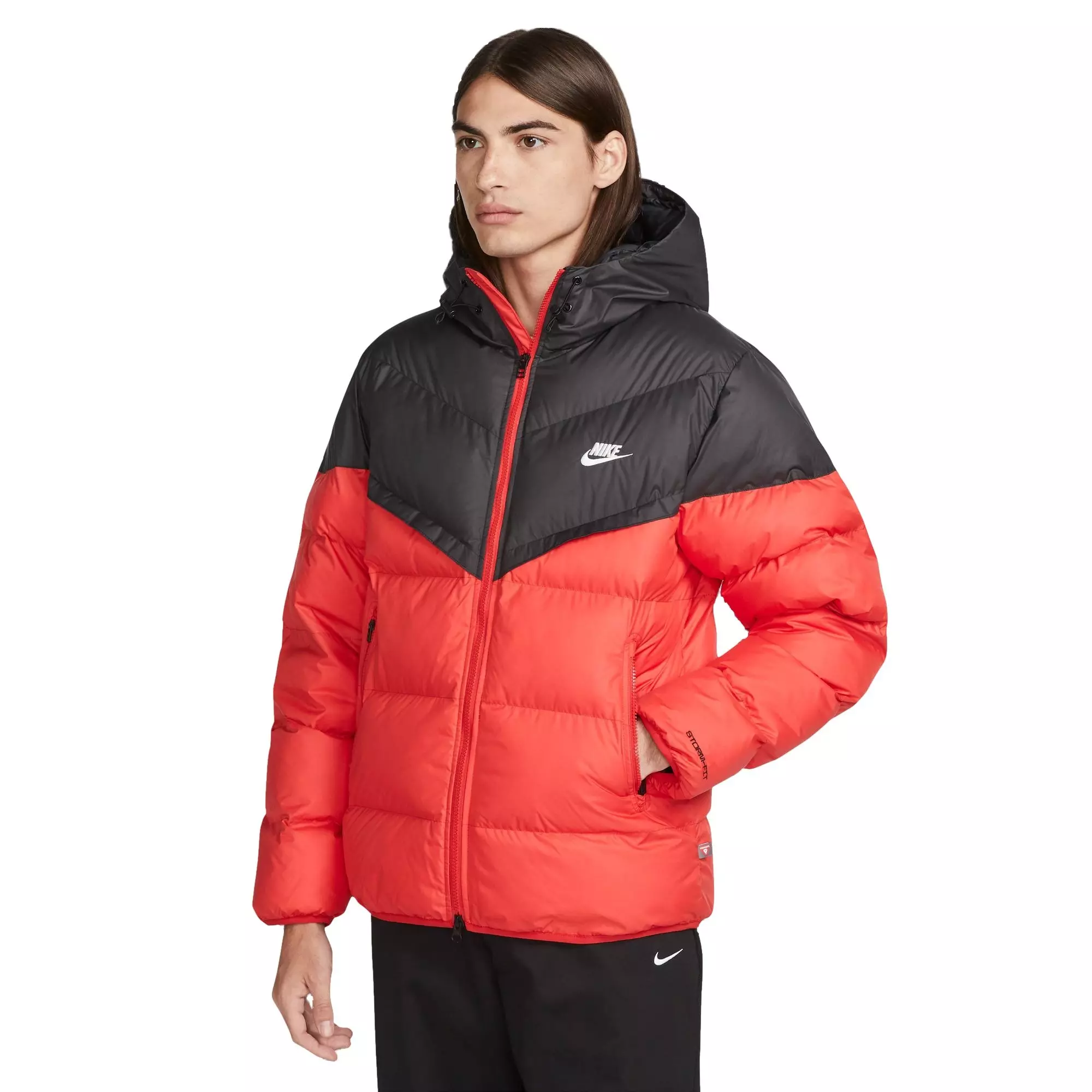 Nike Men's Storm-FIT Windrunner Insulated Hooded Jacket-Red - RED