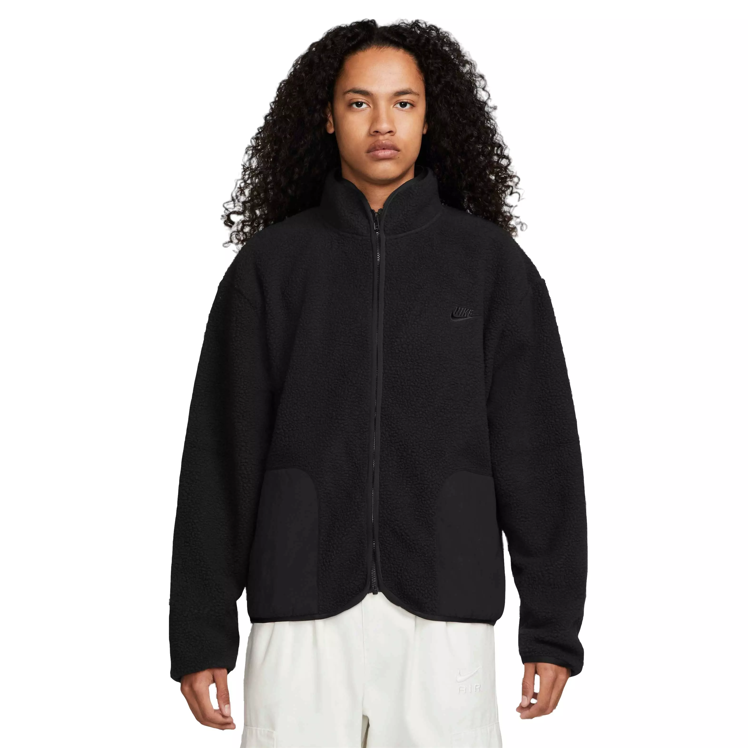Nike Men's Club Fleece+ Sherpa Winterized Jacket-Black - BLACK
