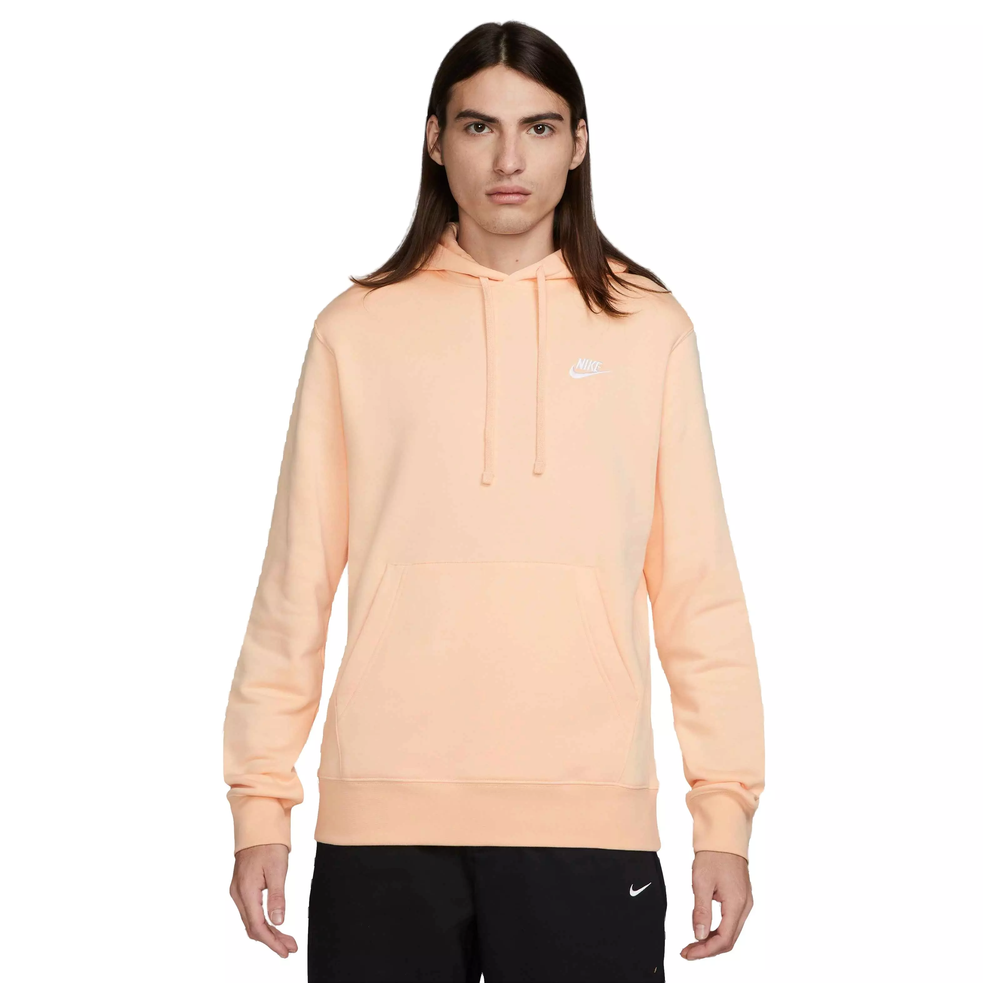 Nike Men's Sportswear Club Fleece Pullover Hoodie-Orange - ORANGE