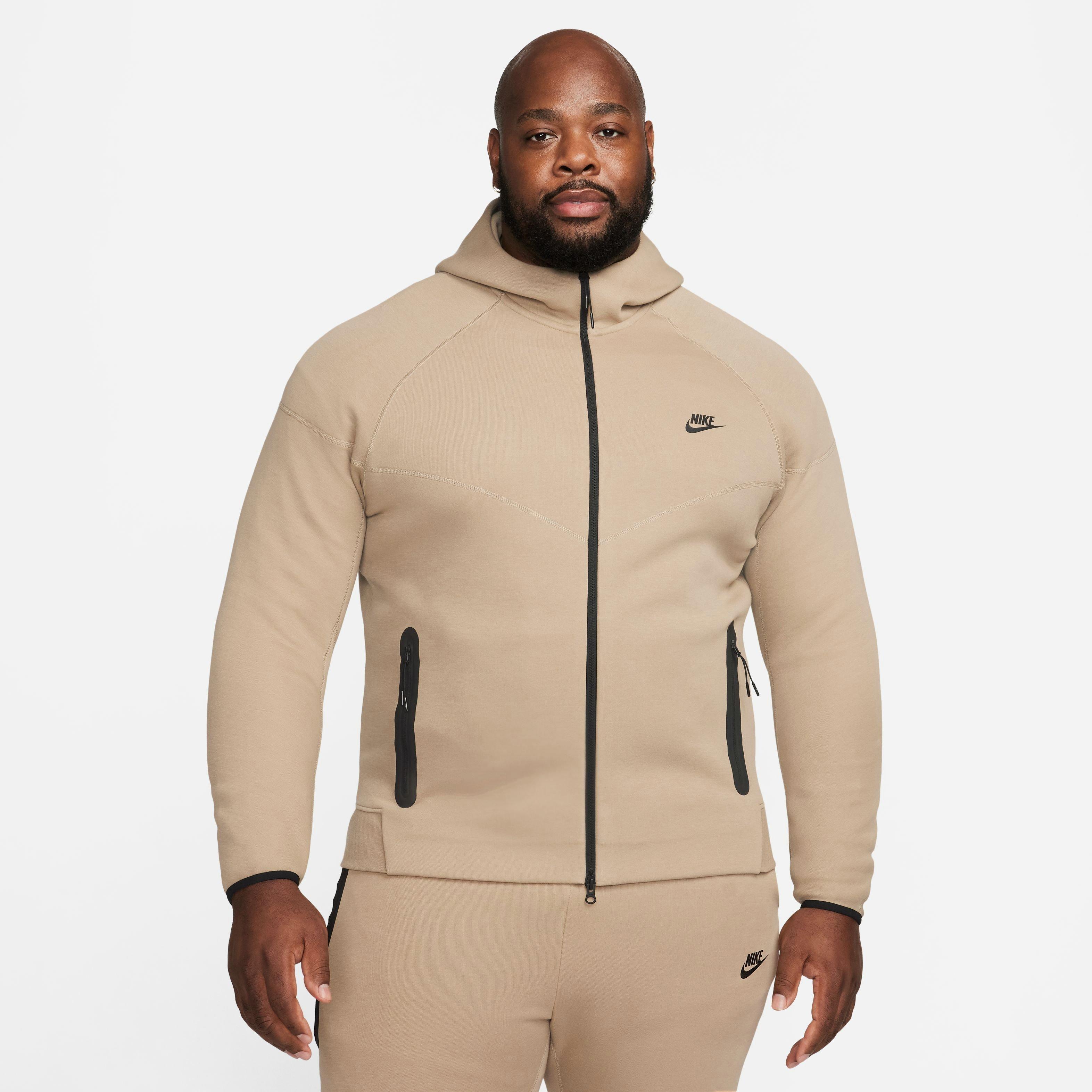 Nike Men's Sportswear Tech Fleece Full-Zip Windrunner Jacket-Khaki - KHAKI Thumbnail View 14