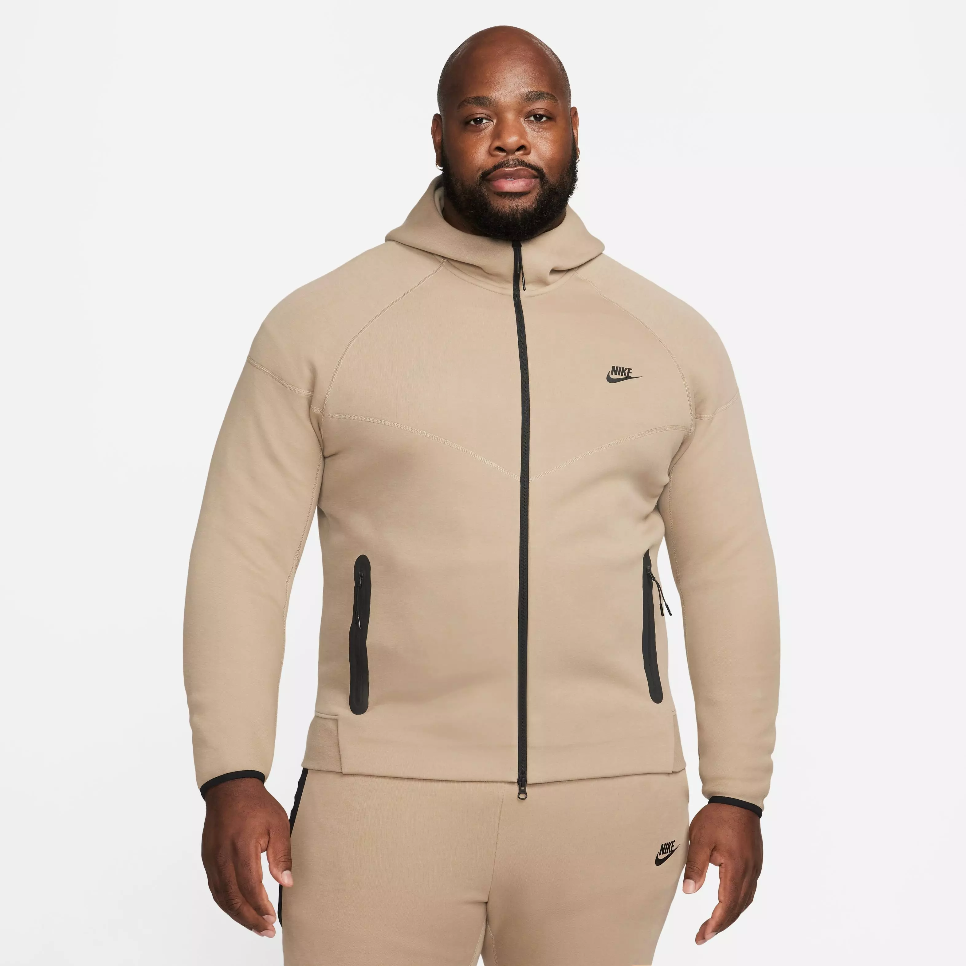 Nike Men's Sportswear Tech Fleece Full-Zip Windrunner Jacket-Khaki - KHAKI