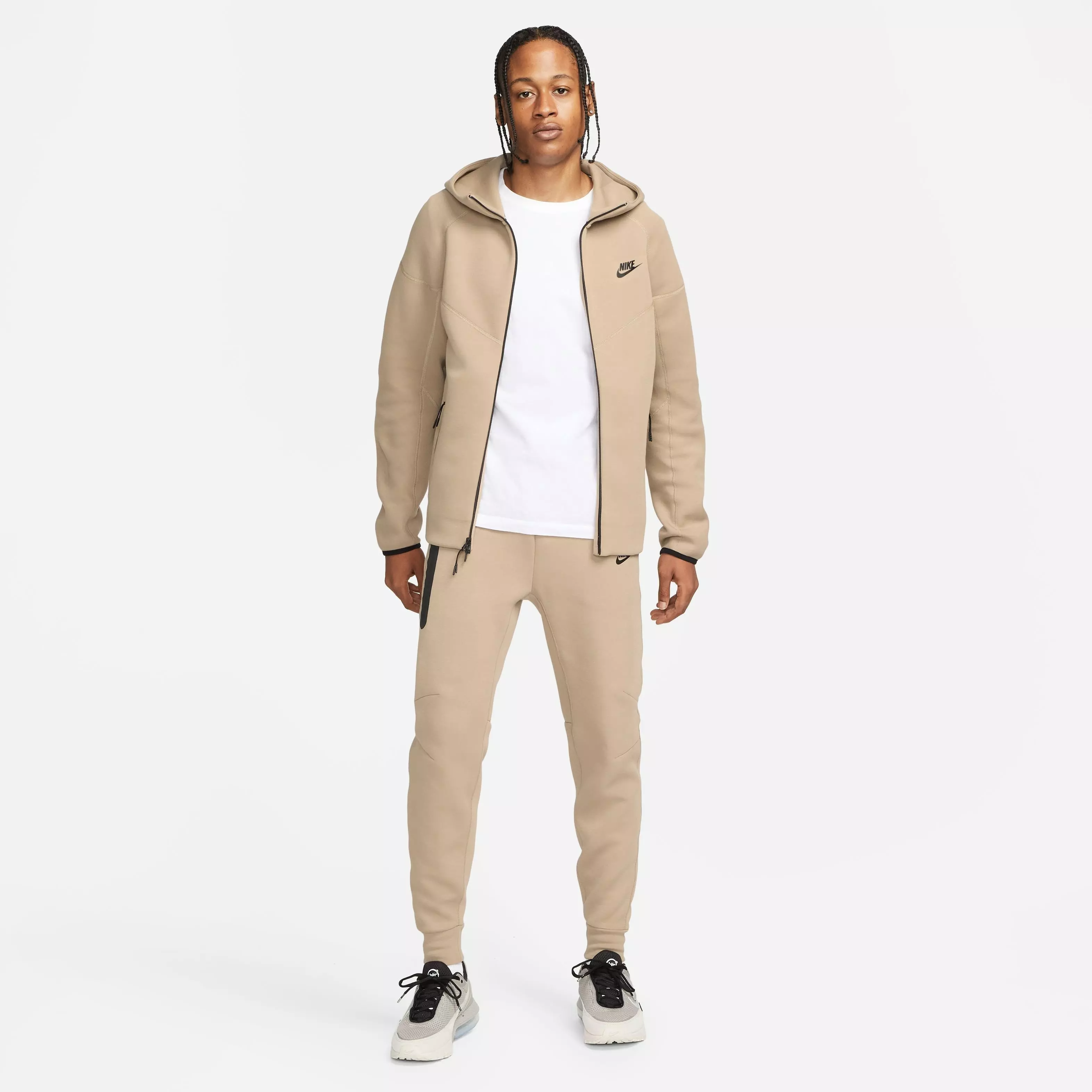 Nike Men's Sportswear Tech Fleece Full-Zip Windrunner Jacket-Khaki - KHAKI