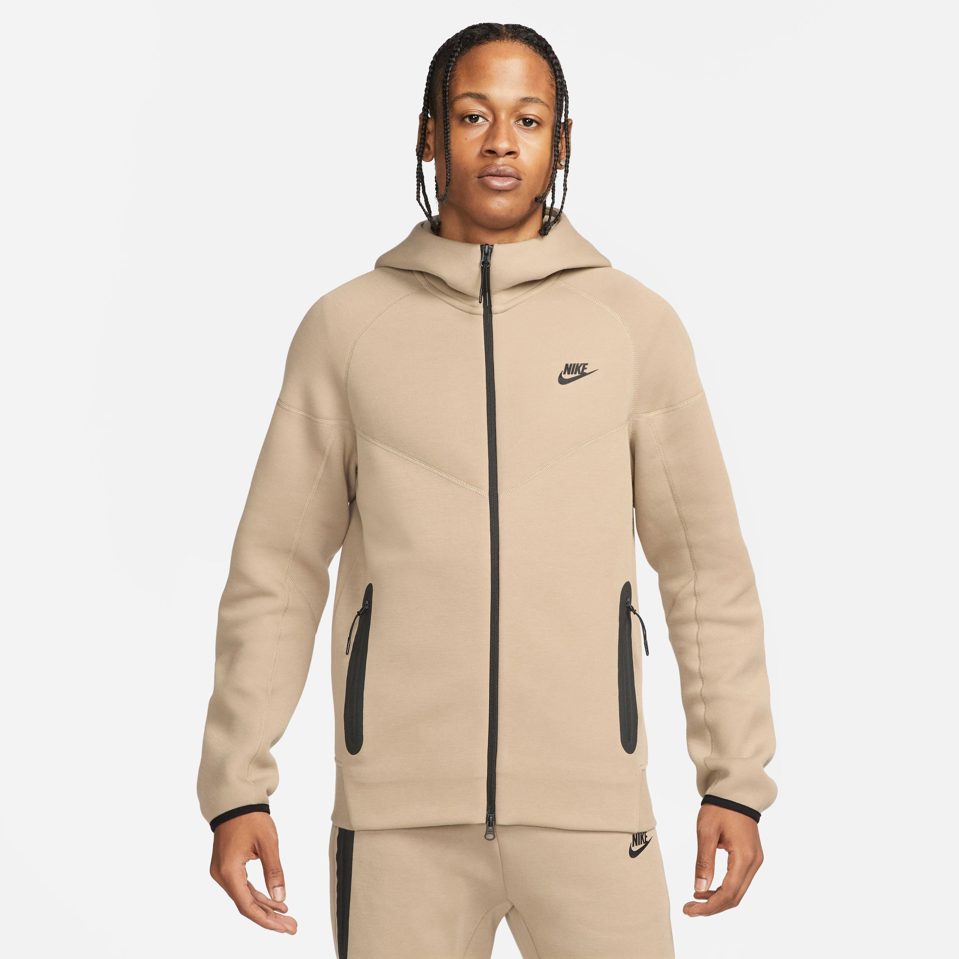 Nike Men's Sportswear Tech Fleece Full-Zip Windrunner Jacket-Khaki - KHAKI Thumbnail View 4