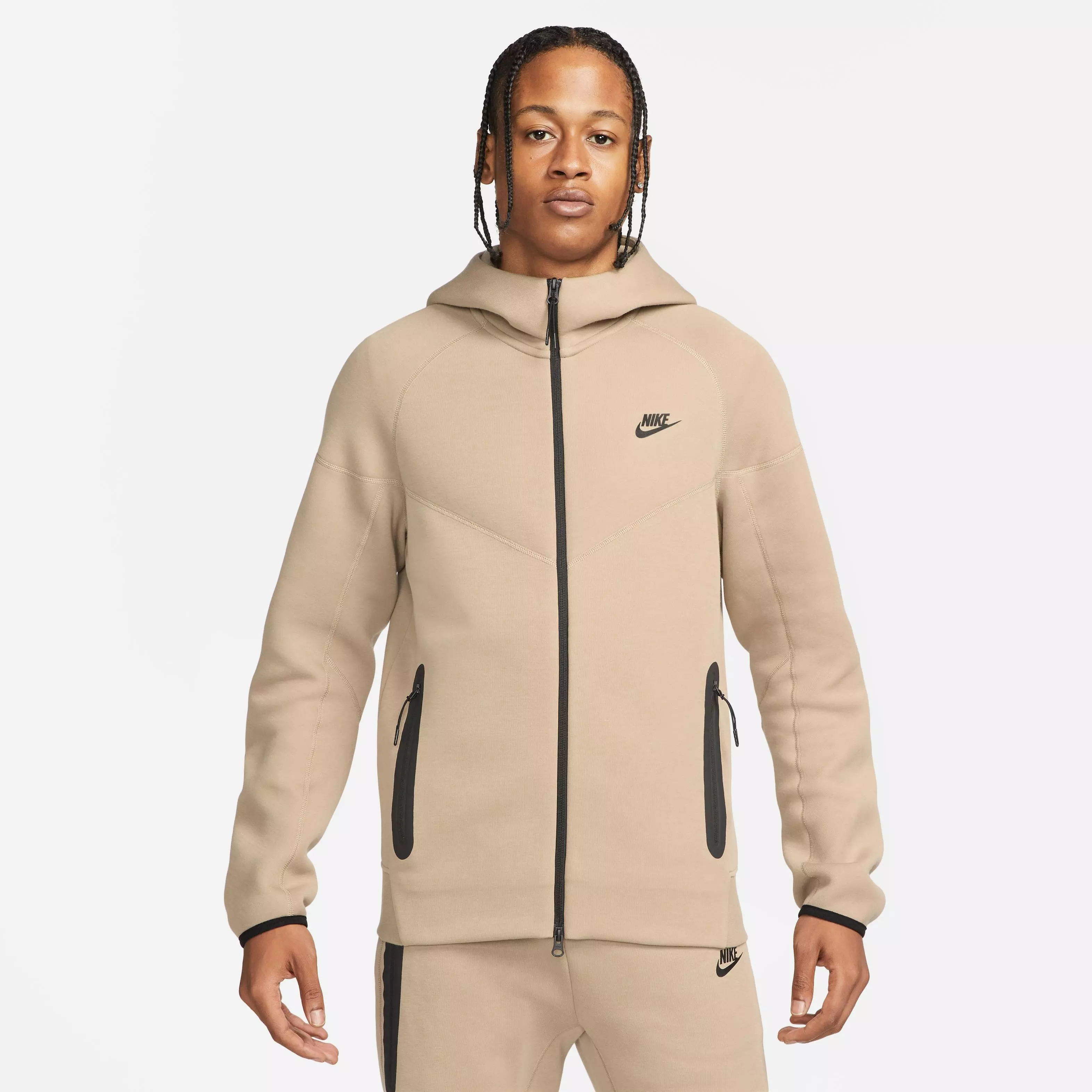 Nike Men's Sportswear Tech Fleece Full-Zip Windrunner Jacket-Khaki - KHAKI