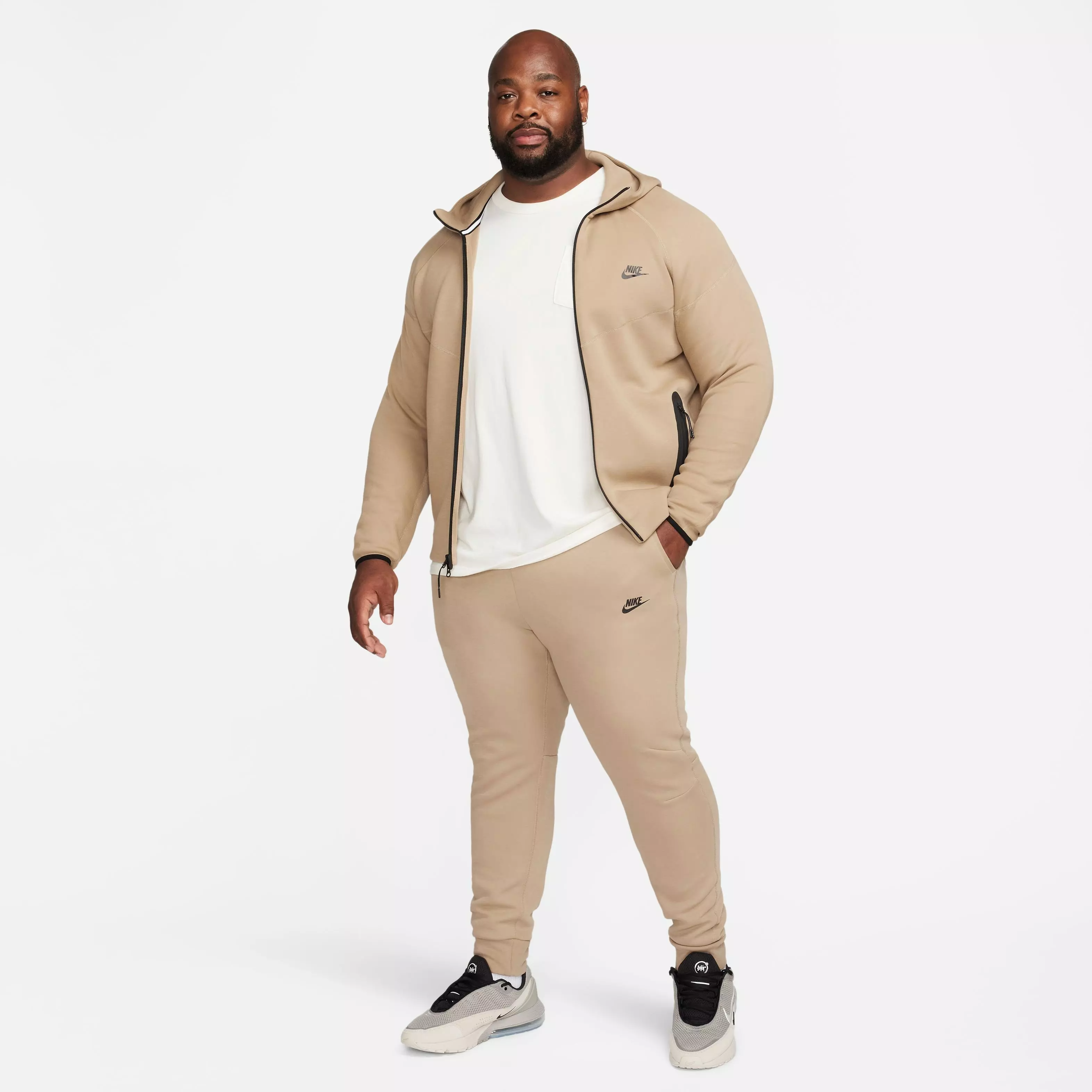 Nike Men's Sportswear Tech Fleece Full-Zip Windrunner Jacket-Khaki - KHAKI