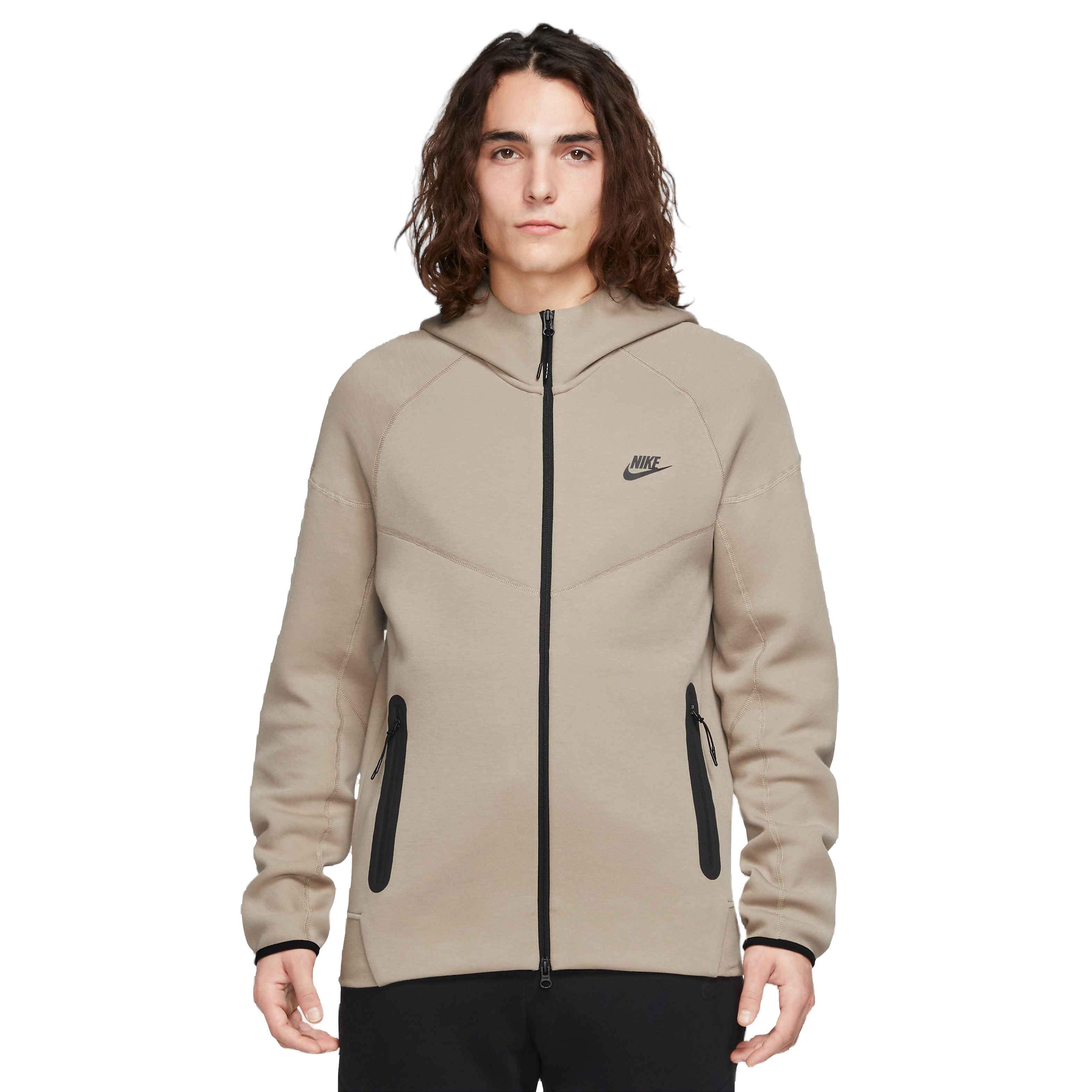 Nike Men's Sportswear Tech Fleece Full-Zip Windrunner Jacket-Khaki - KHAKI Thumbnail View 1