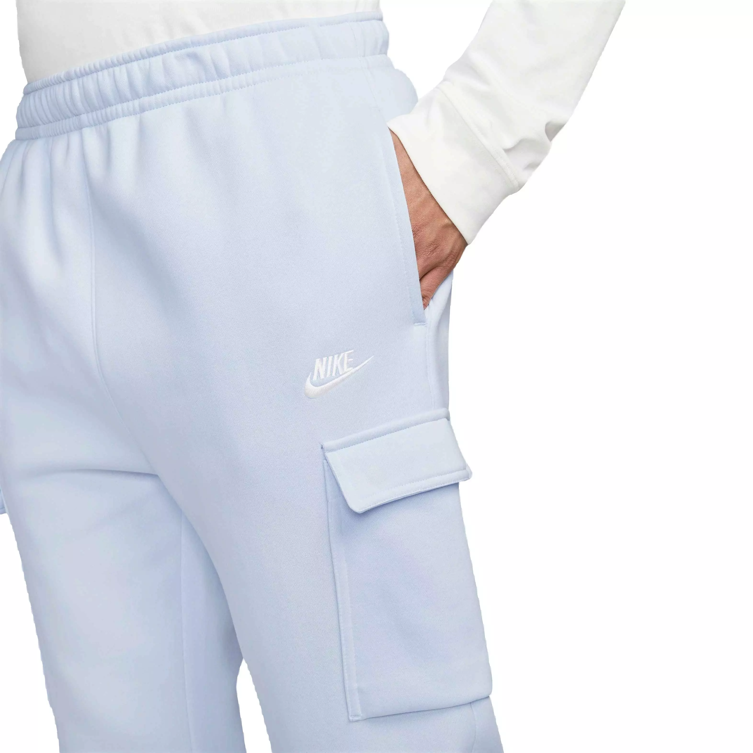 Nike Men's Sportswear Club Fleece Cargo Pants-Lt Blue - LT BLUE