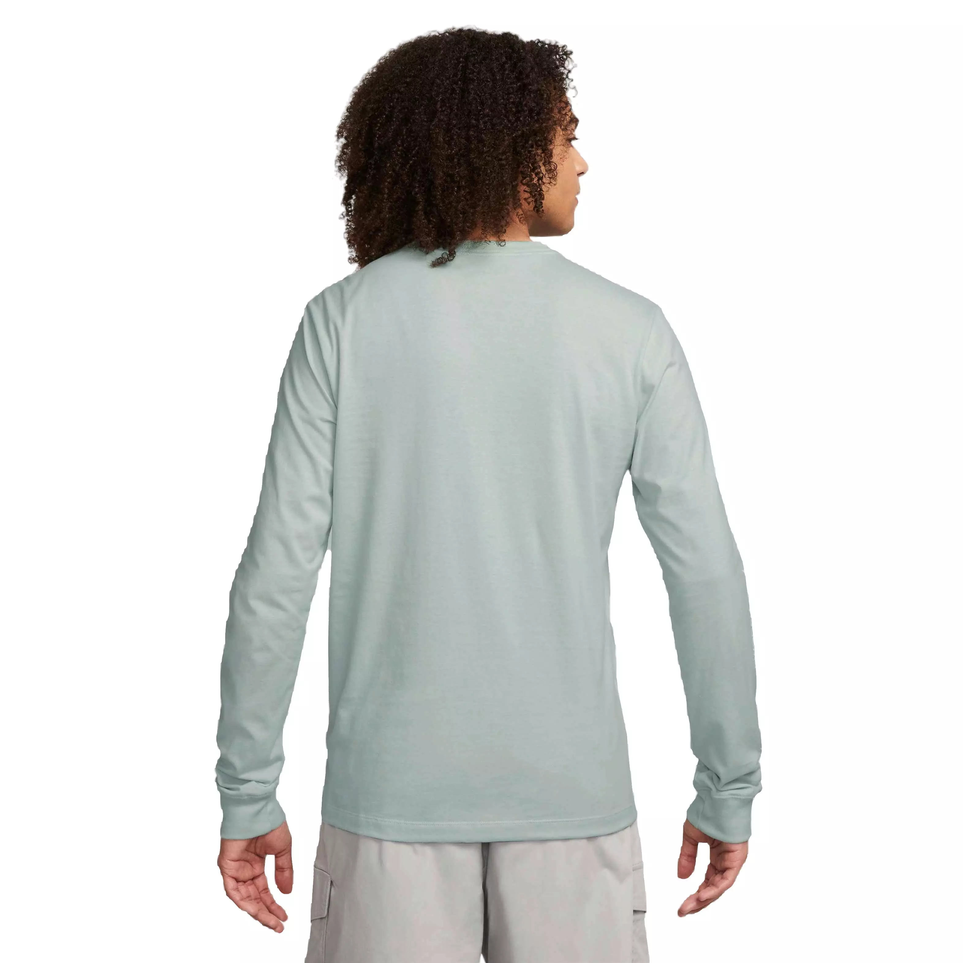 Nike Men's Sportwear Big Swoosh Long-Sleeve Tee-Grey - GREY
