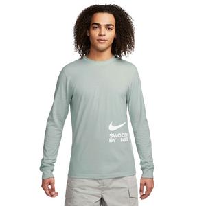Nike Men's Sportwear Big Swoosh Long-Sleeve Tee-Grey